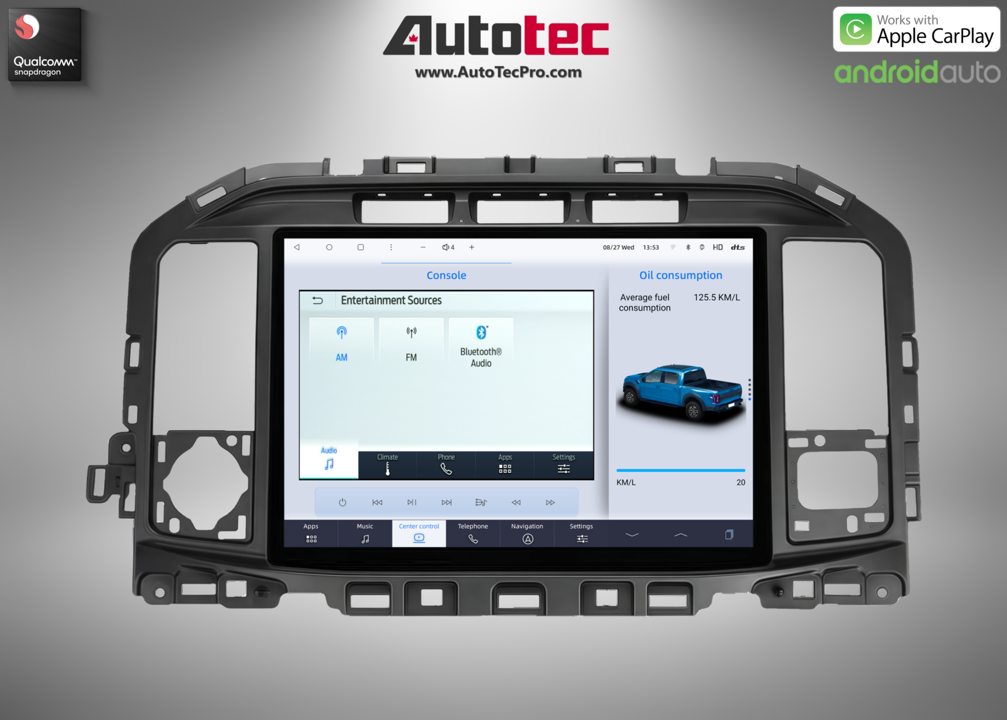 Ford F150 F250 F350 F450 F650 (2021 – 2026) 13.2″ IPS 2K QHD Touch-Screen Navigation & Infotainment System | Android 13 | GPS | BT | Wifi | CarPlay | SYNC 4 | 4G LTE