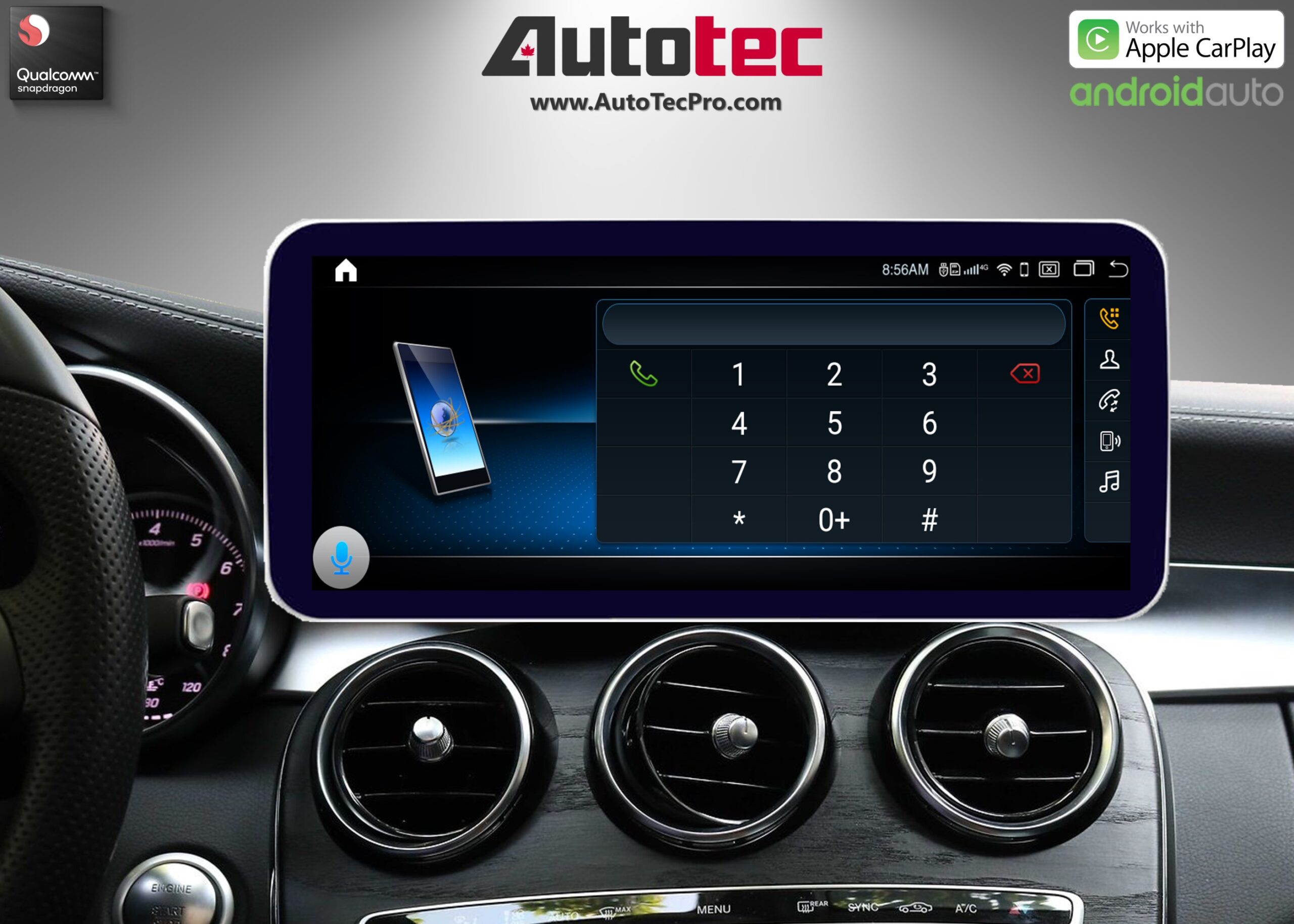 Mercedes-Benz GLA / CLA (2014 – 2019) Direct-Fit 10.25″ / 12.3″ HD IPS Touch-Screen Android Navigation System | Android 14 | GPS | BT | Wifi | Camera | CarPlay