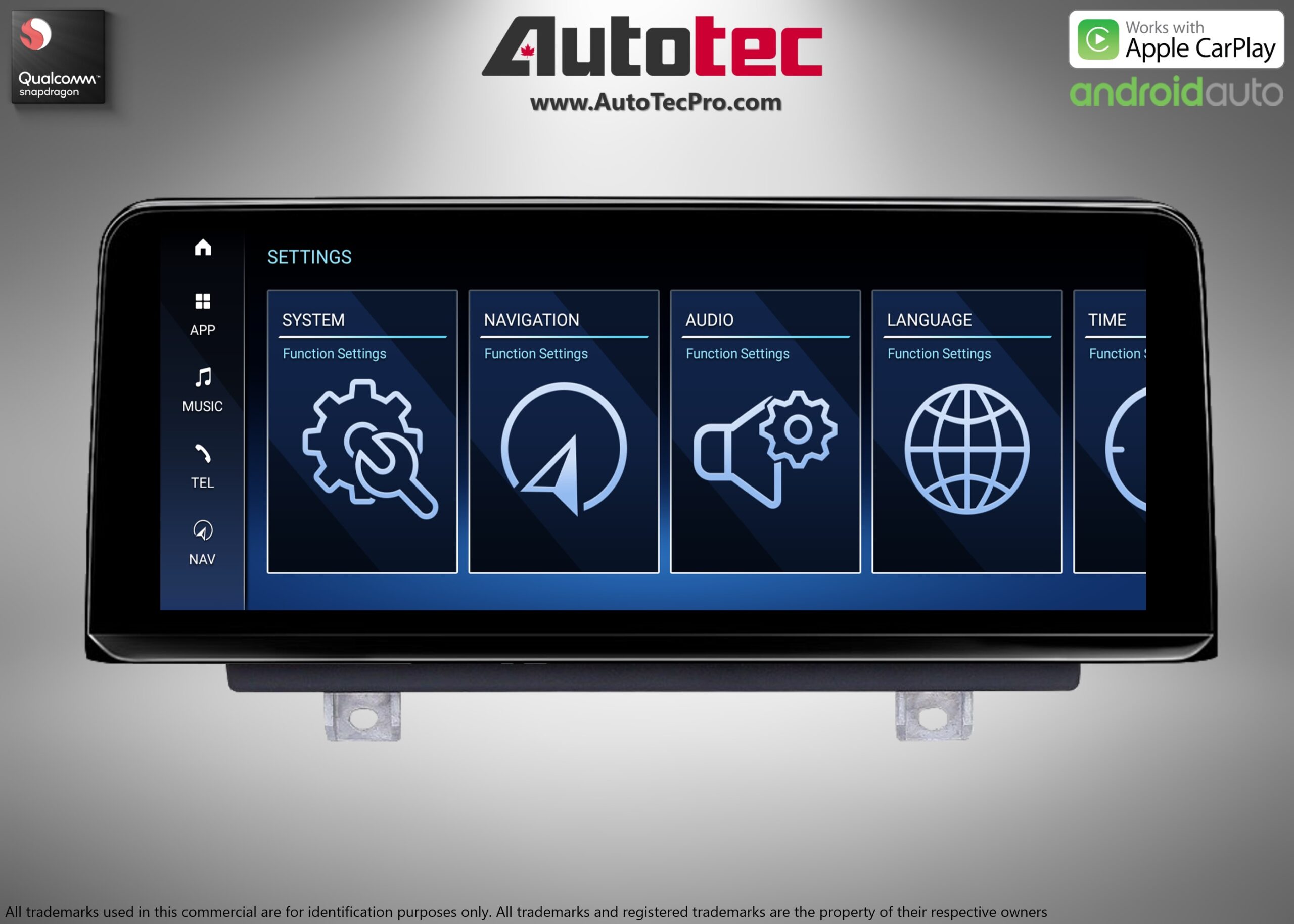 BMW X1 (2016 – 2018) F48 OEM FIT 10.25″HD Touch-Screen Android Navigation System | Android 14 | GPS | BT | Wifi | Camera | CarPlay