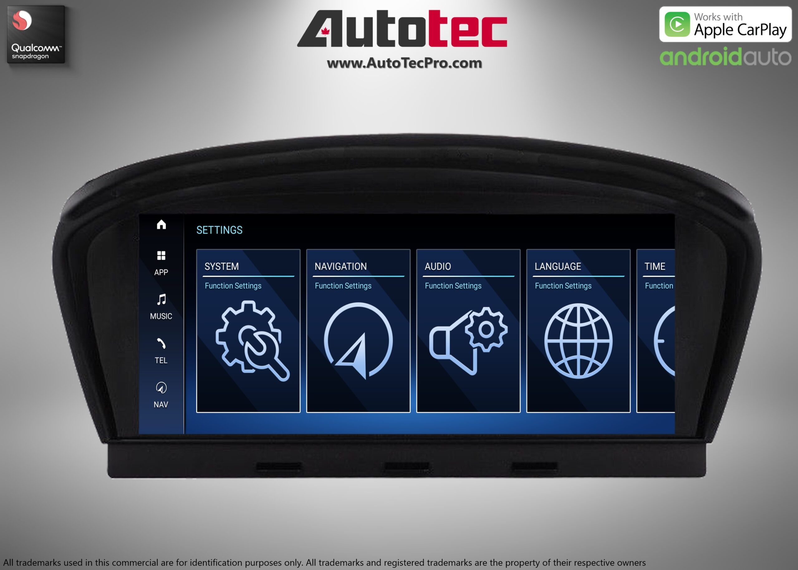 BMW 3 Series (2006 – 2012)  E90 / E91 / E92 OEM FIT 8.8″ HD Touch-Screen Android Navigation System | Android 14 | GPS | BT | Wifi | Camera | CarPlay