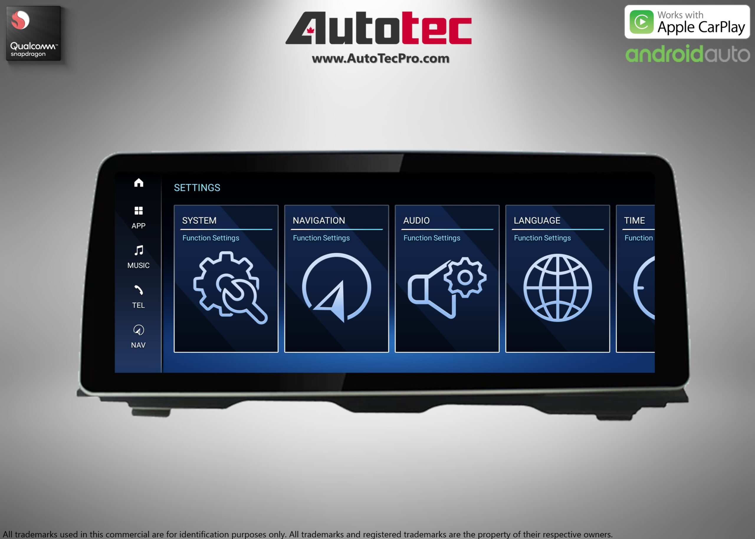 BMW 5 Series (2011 – 2018) F10 F11 OEM-FIT 12.3″ HD Touch-Screen Android Navigation System | Android 13 | GPS | BT | Wifi | 4G LTE | CarPlay