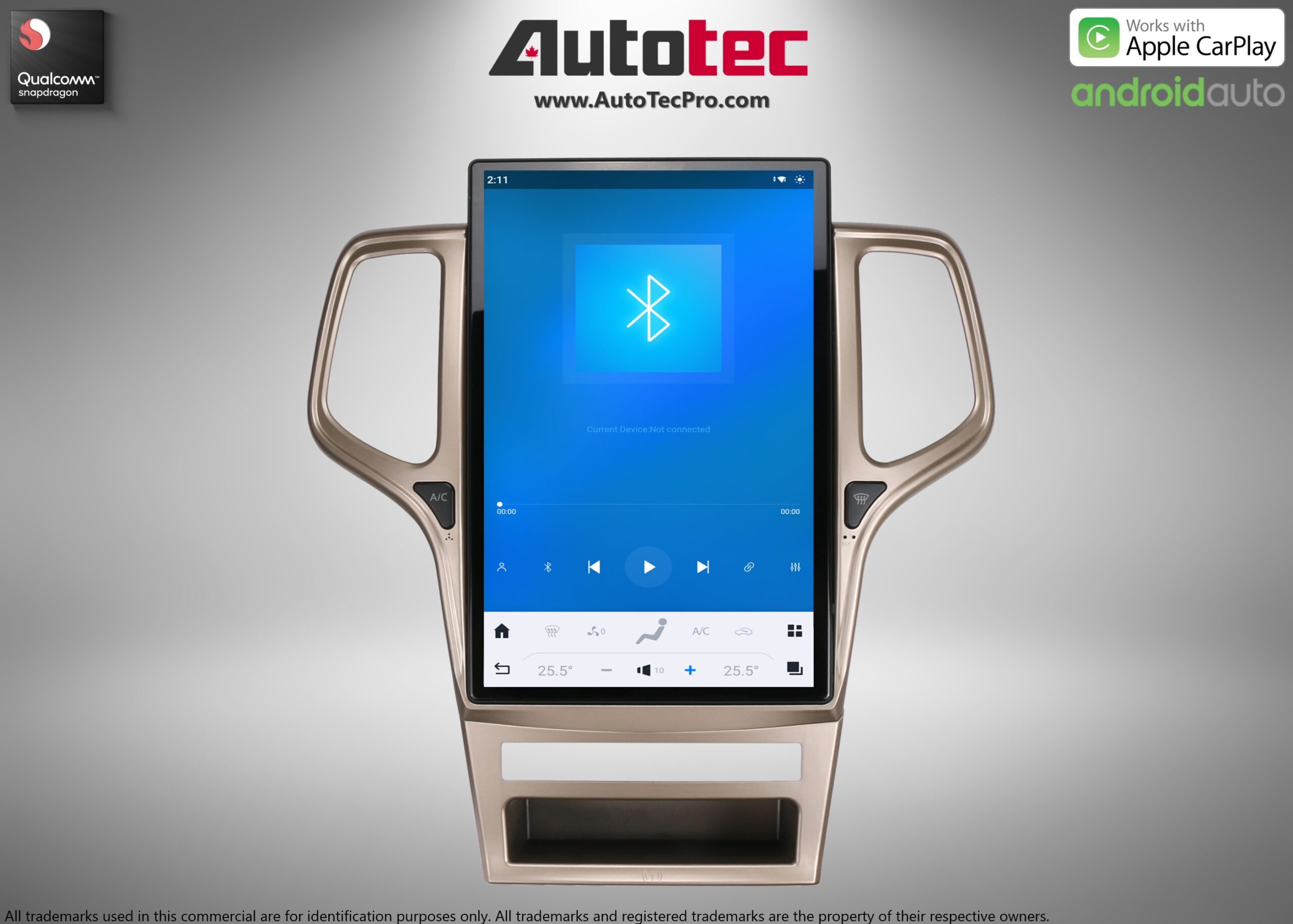 Jeep Grand Cherokee (2011 – 2013) 14.4″ IPS QHD 2K Touch-Screen Android Navigation System | Android 13 | GPS | BT | Wifi | CarPlay | Android Auto | 4G LTE