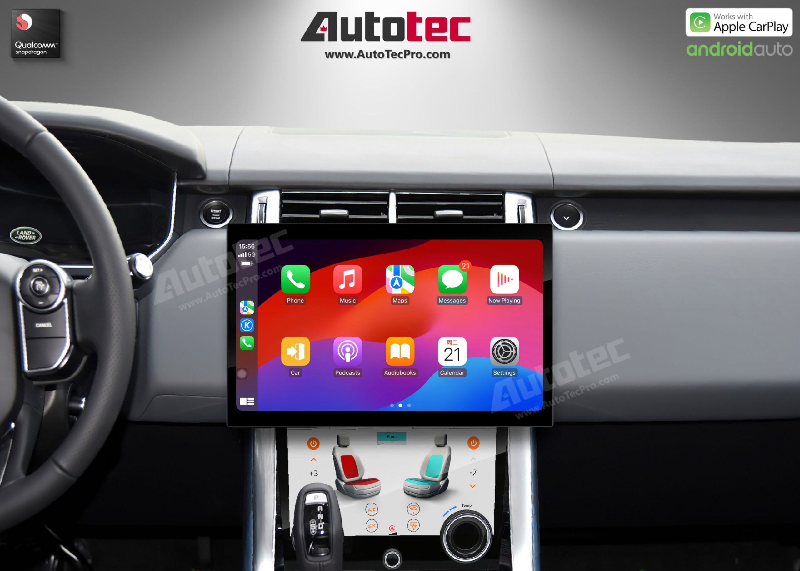 Land Rover Range Rover Vogue | Sport | Evoque (2013 – 2018) 13.3″ HD IPS Touch-Screen Navigation & Infotainment System | Android 13 | GPS | BT | Wifi | CarPlay | Bosch | Harman | 4G LTE