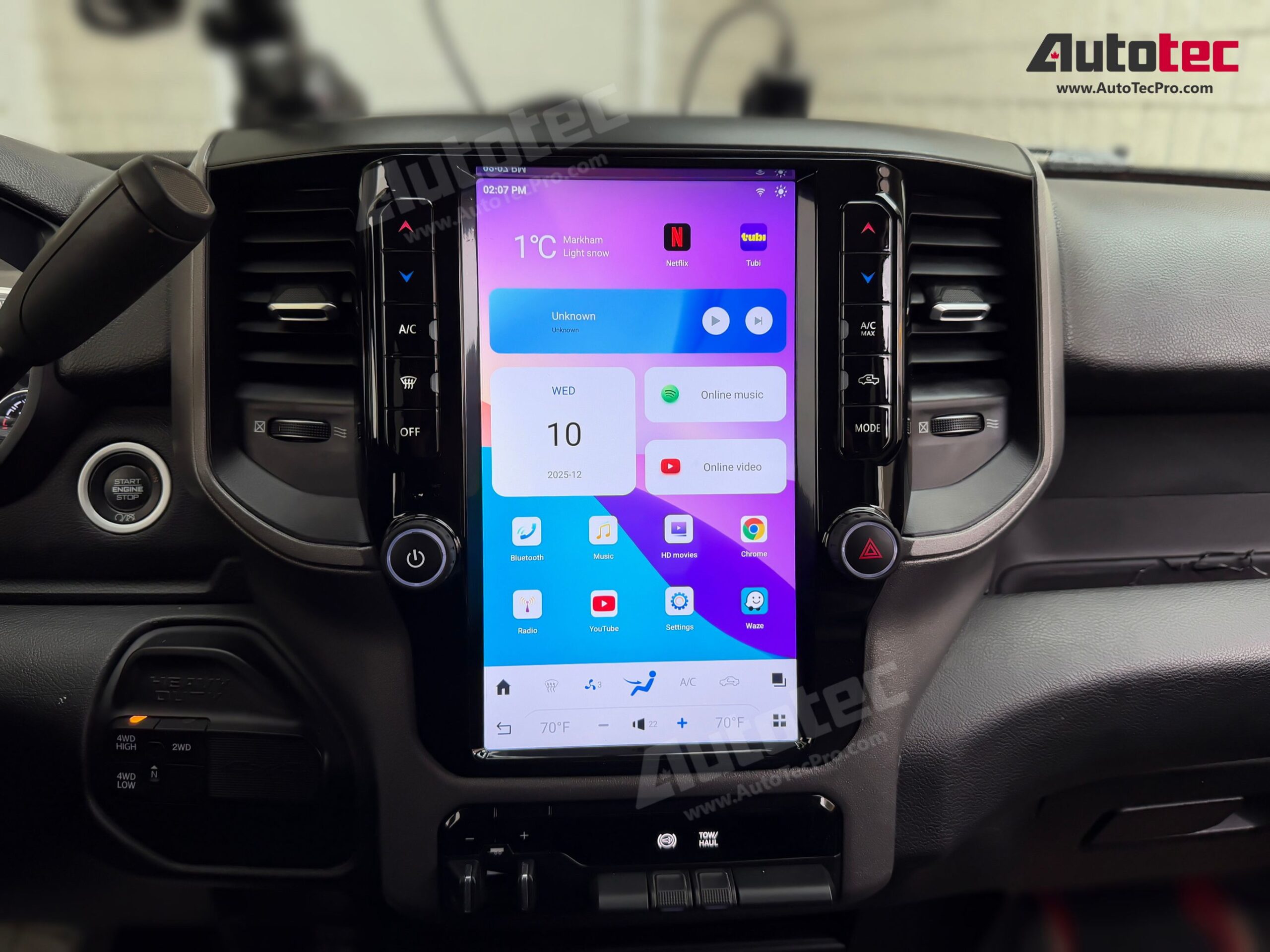 Dodge RAM (2019 – 2023) 12″ HD Tesla-Style Navigation & Infotainment System | Android 13 | GPS | BT | Wifi | CarPlay | 4G LTE