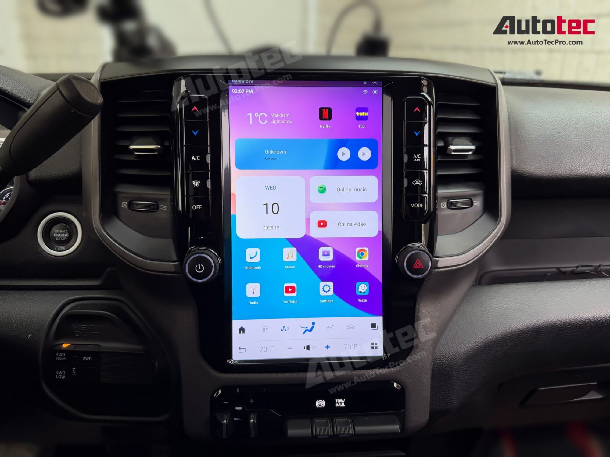 Dodge RAM (2019 – 2023) 12″ HD Tesla-Style Navigation & Infotainment System | Android 13 | GPS | BT | Wifi | CarPlay | 4G LTE