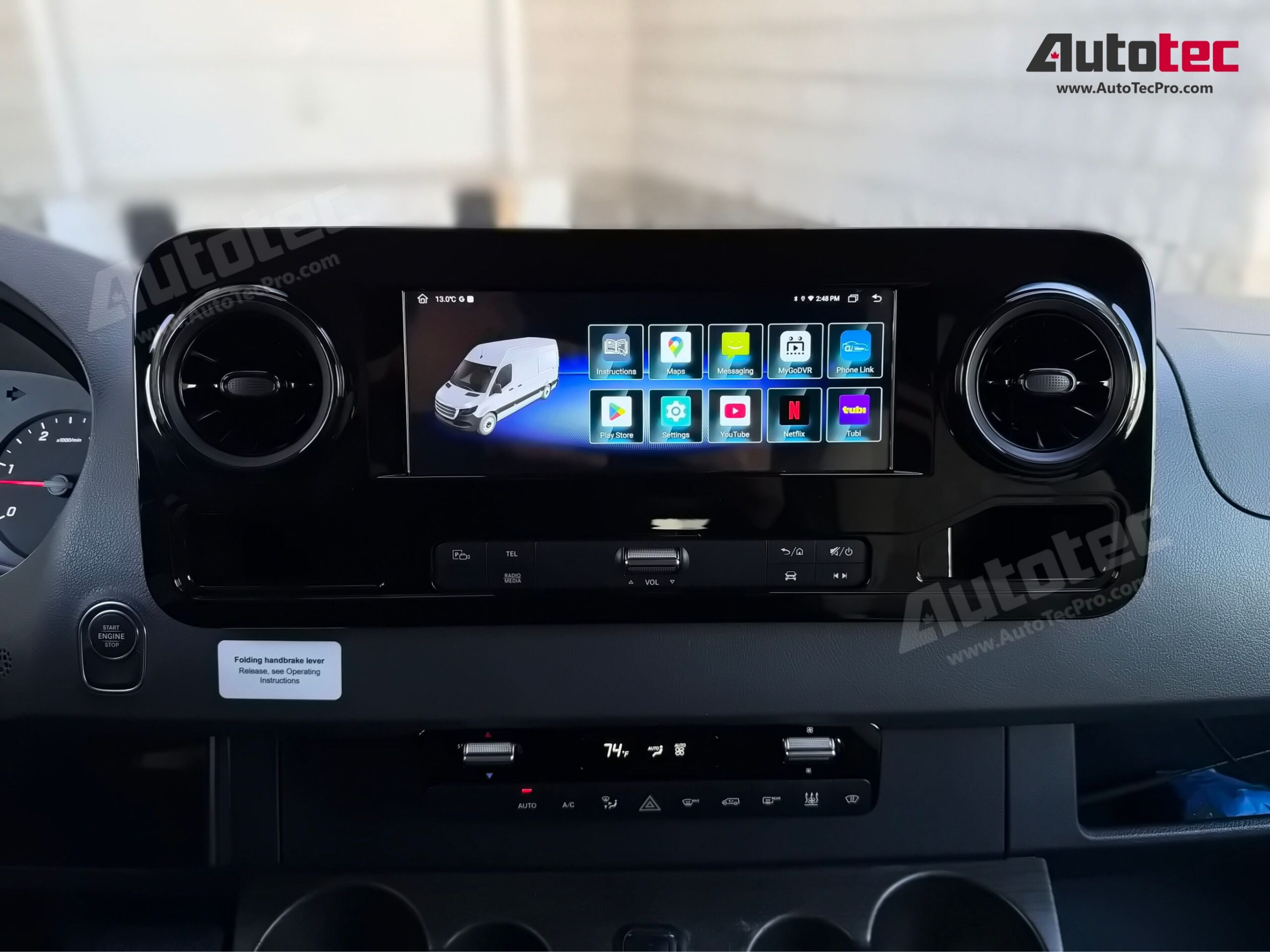 Mercedes-Benz Sprinter (2019 – 2024) Hi-Spec Direct-Fit 10.25″ HD Touch-Screen Android Navigation System | Android 13 | GPS | BT | Wifi | CarPlay | Android Auto | Camera | 4G LTE