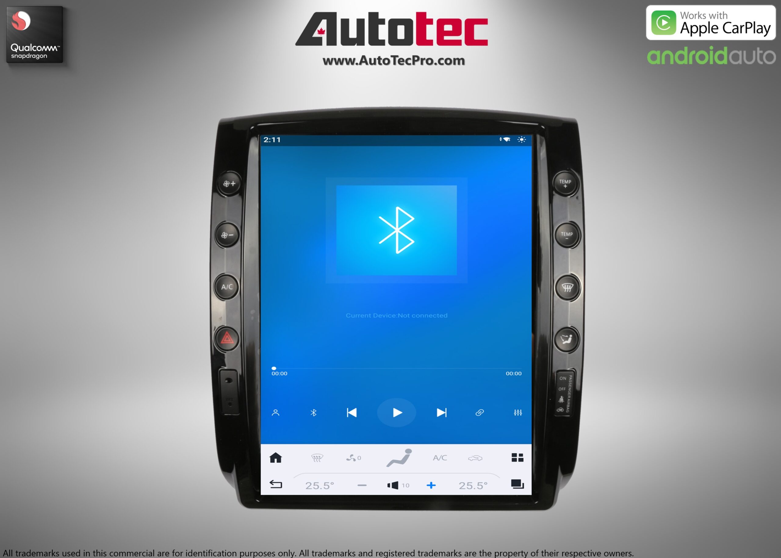 Toyota Tacoma (2005 – 2015) 12.1″ HD Touch-Screen Android Navigation System | Android 13 | GPS | BT | WiFi | Camera | CarPlay