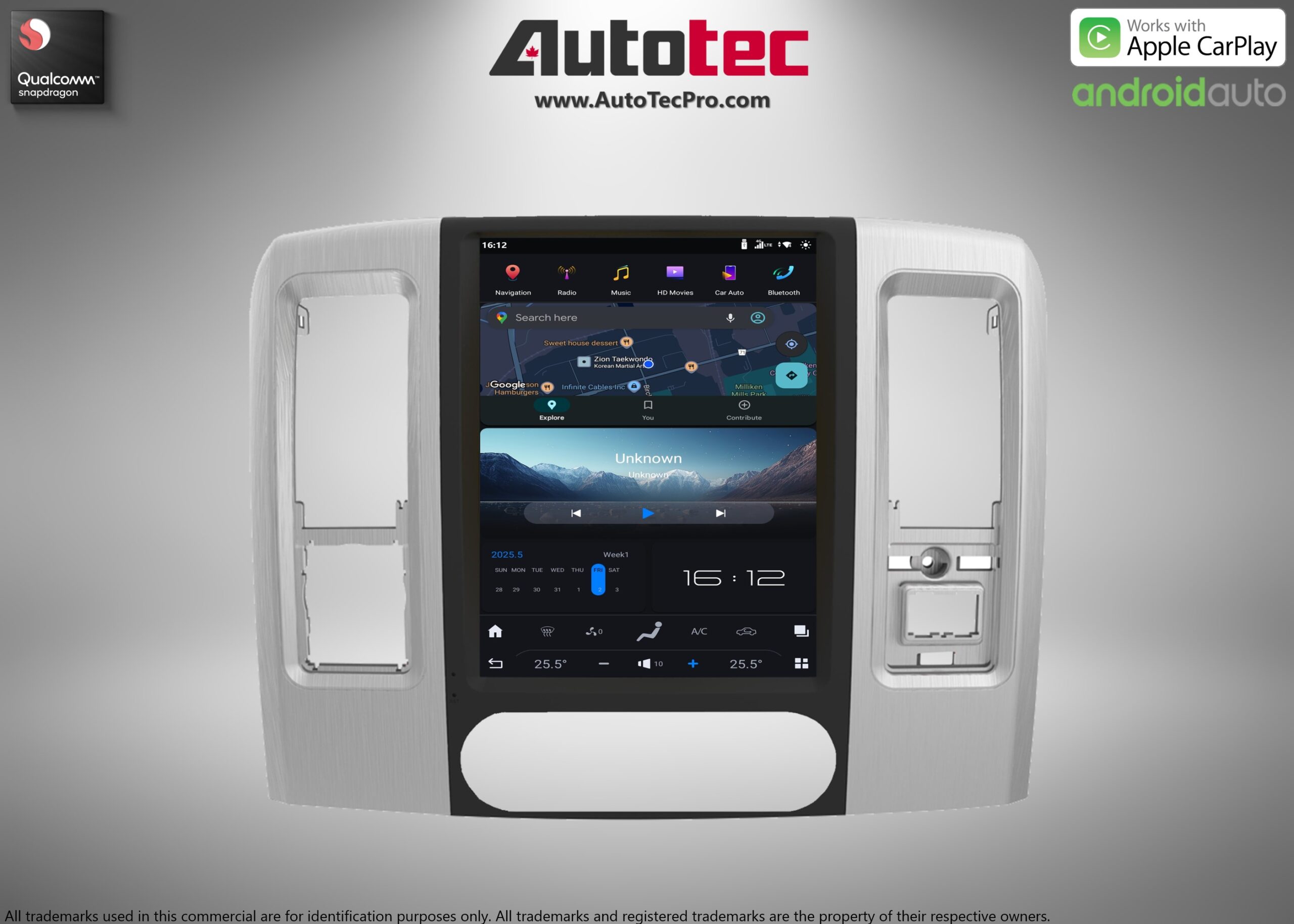 Dodge RAM (2009 – 2012) IPS HD Tesla-Style Navigation & Infotainment System | Android 13 | GPS | BT | Wifi | CarPlay | Android Auto | 4G LTE
