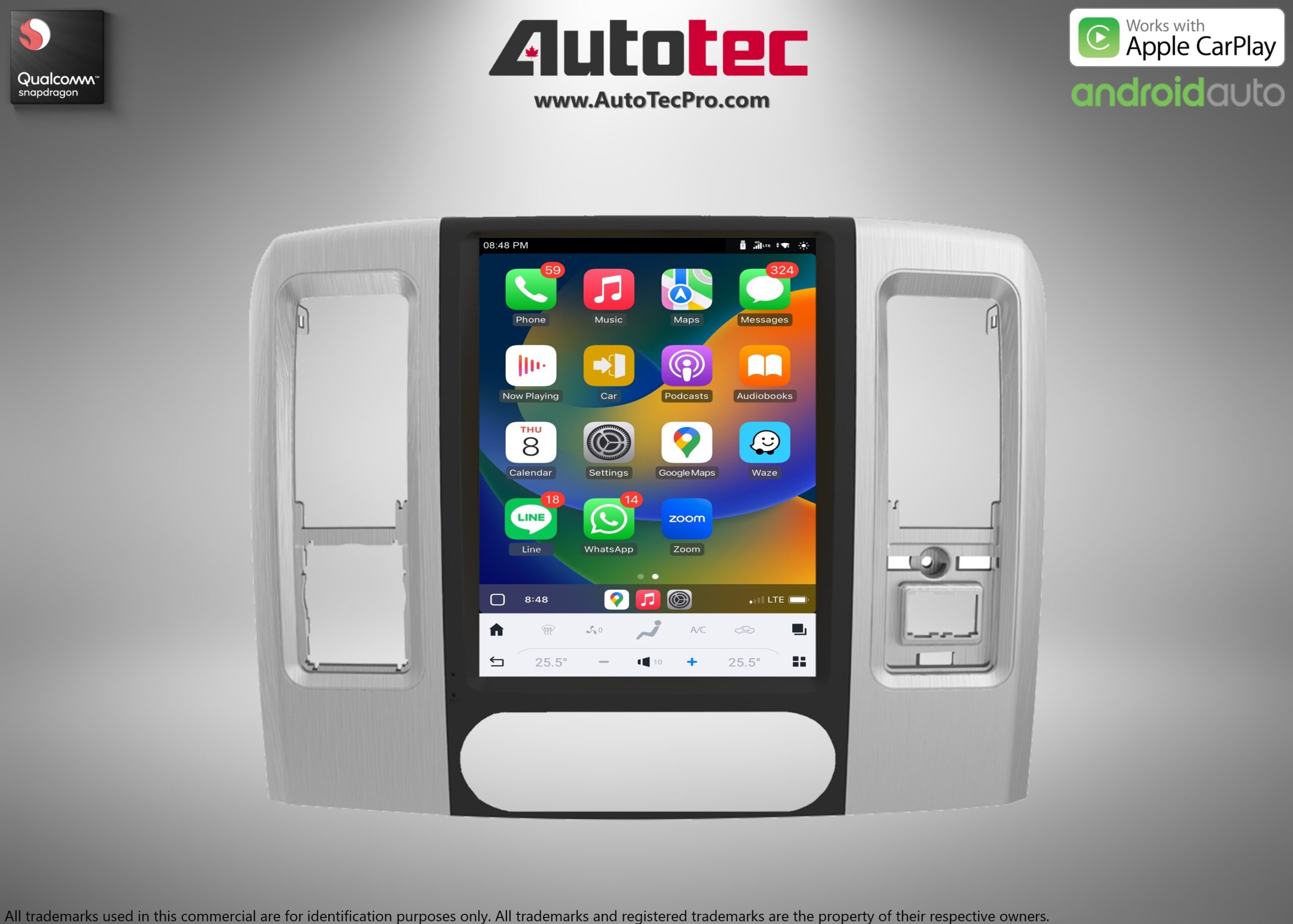Dodge RAM (2009 – 2012) IPS HD Tesla-Style Navigation & Infotainment System | Android 13 | GPS | BT | Wifi | CarPlay | Android Auto | 4G LTE