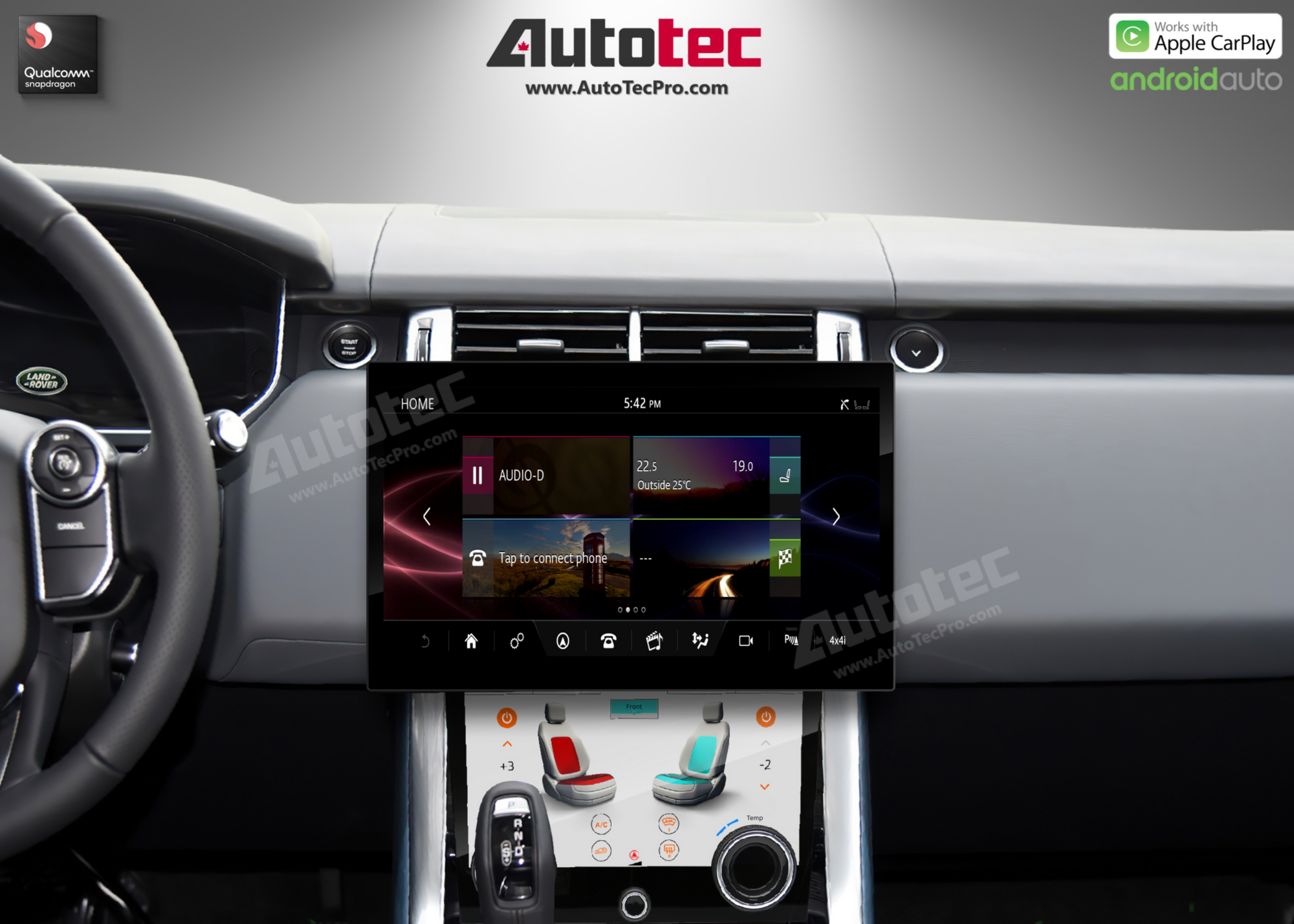 Land Rover Range Rover Vogue | Sport | Evoque (2013 – 2018) 13.3″ HD IPS Touch-Screen Navigation & Infotainment System | Android 14 | GPS | BT | Wifi | CarPlay | Bosch | Harman | 4G LTE