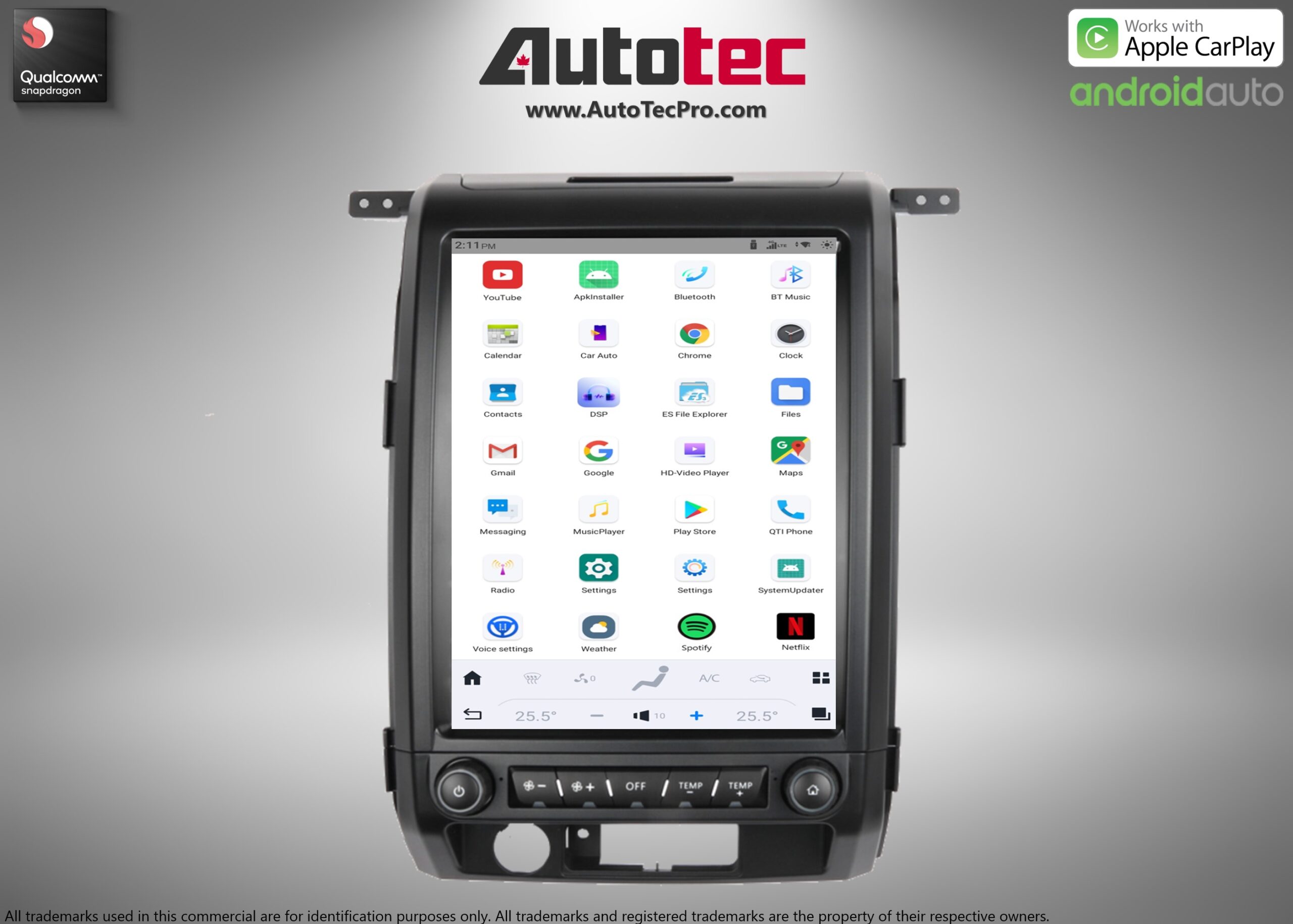 Ford F150 (2009 – 2014)  12.1″ IPS HD Touch-Screen Android Navigation System | Android 13 | GPS | BT | Wifi | CarPlay | Android Auto | 4G LTE