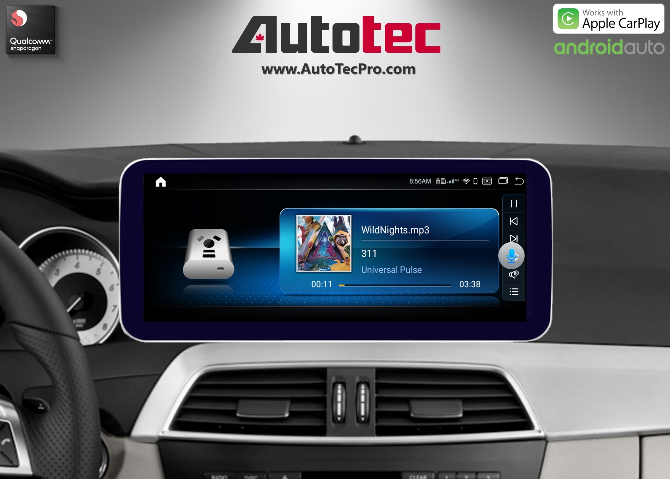 Mercedes-Benz C-Class (2012-2014 | W204 | NTG 4.5) Direct-Fit 10.25″ / 12.3″ HD IPS Touch-Screen Android Navigation System | Android 14 | GPS | BT | Wifi | 4G LTE | CarPlay