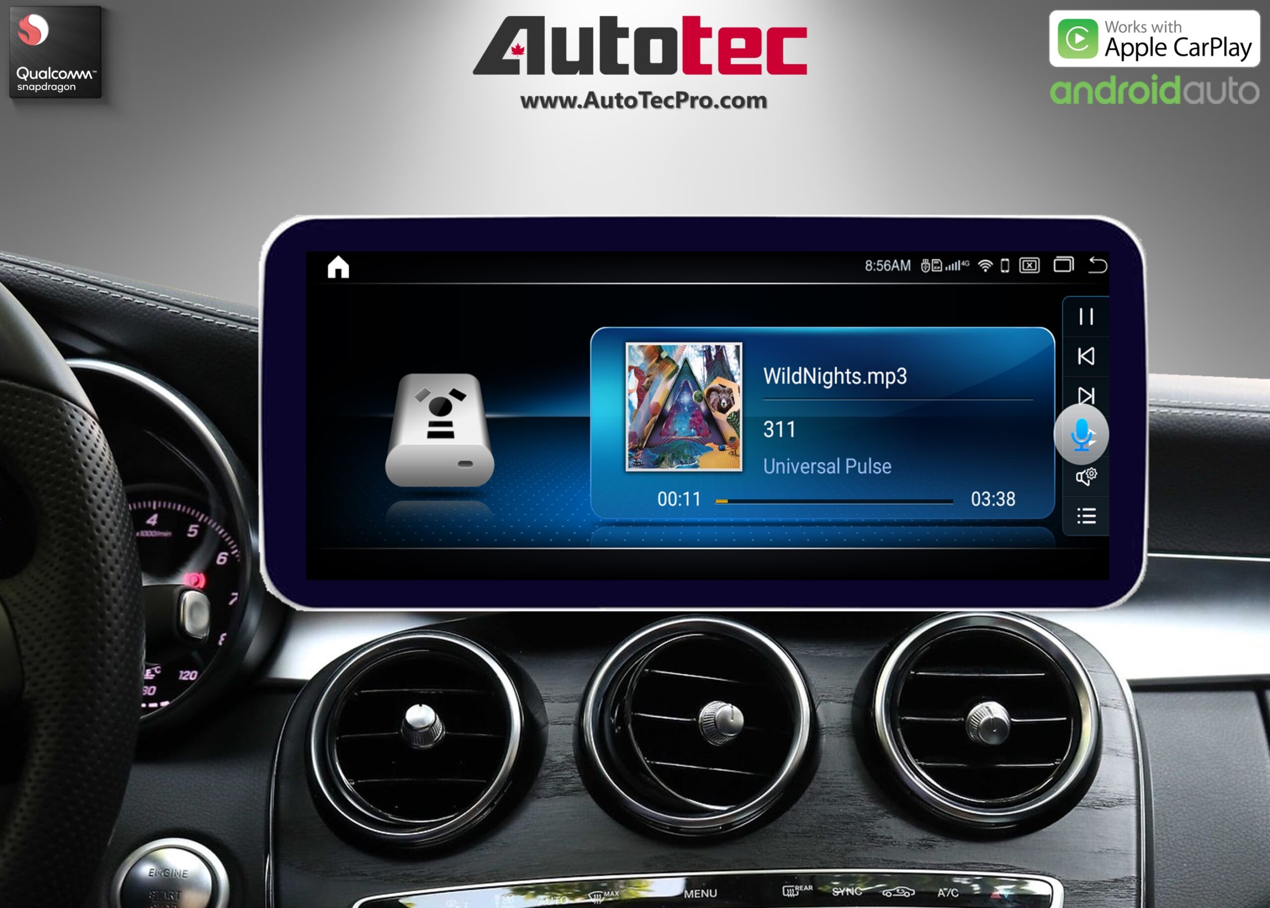 Mercedes-Benz GLA / CLA (2014 – 2019) Direct-Fit 10.25″ / 12.3″ HD IPS Touch-Screen Android Navigation System | Android 14 | GPS | BT | Wifi | Camera | CarPlay