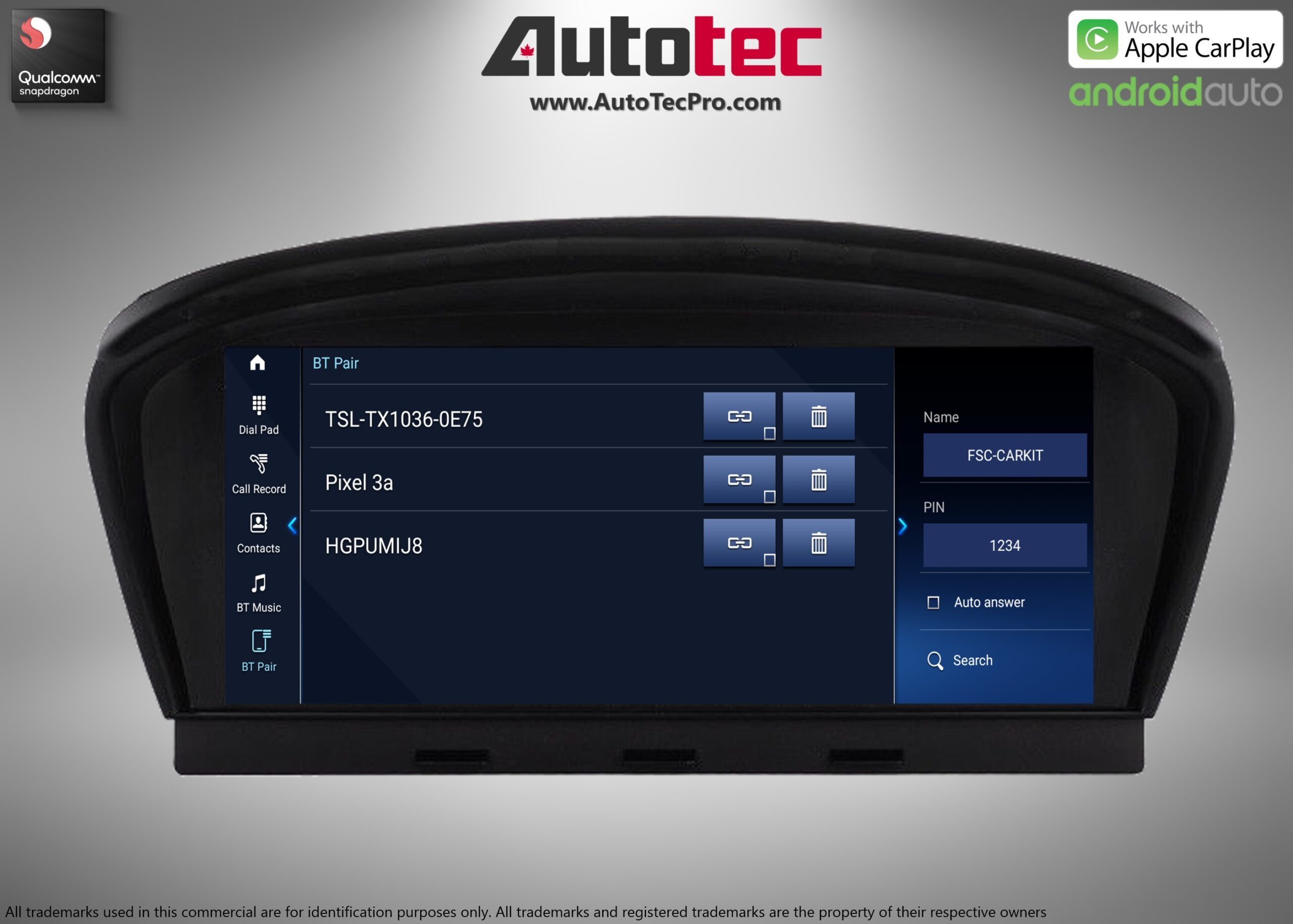 BMW 5 Series (2003 – 2010) E60 OEM FIT 8.8″ HD Touch-Screen Android Navigation System | Android 14 | GPS | BT | Wifi | Camera | CarPlay