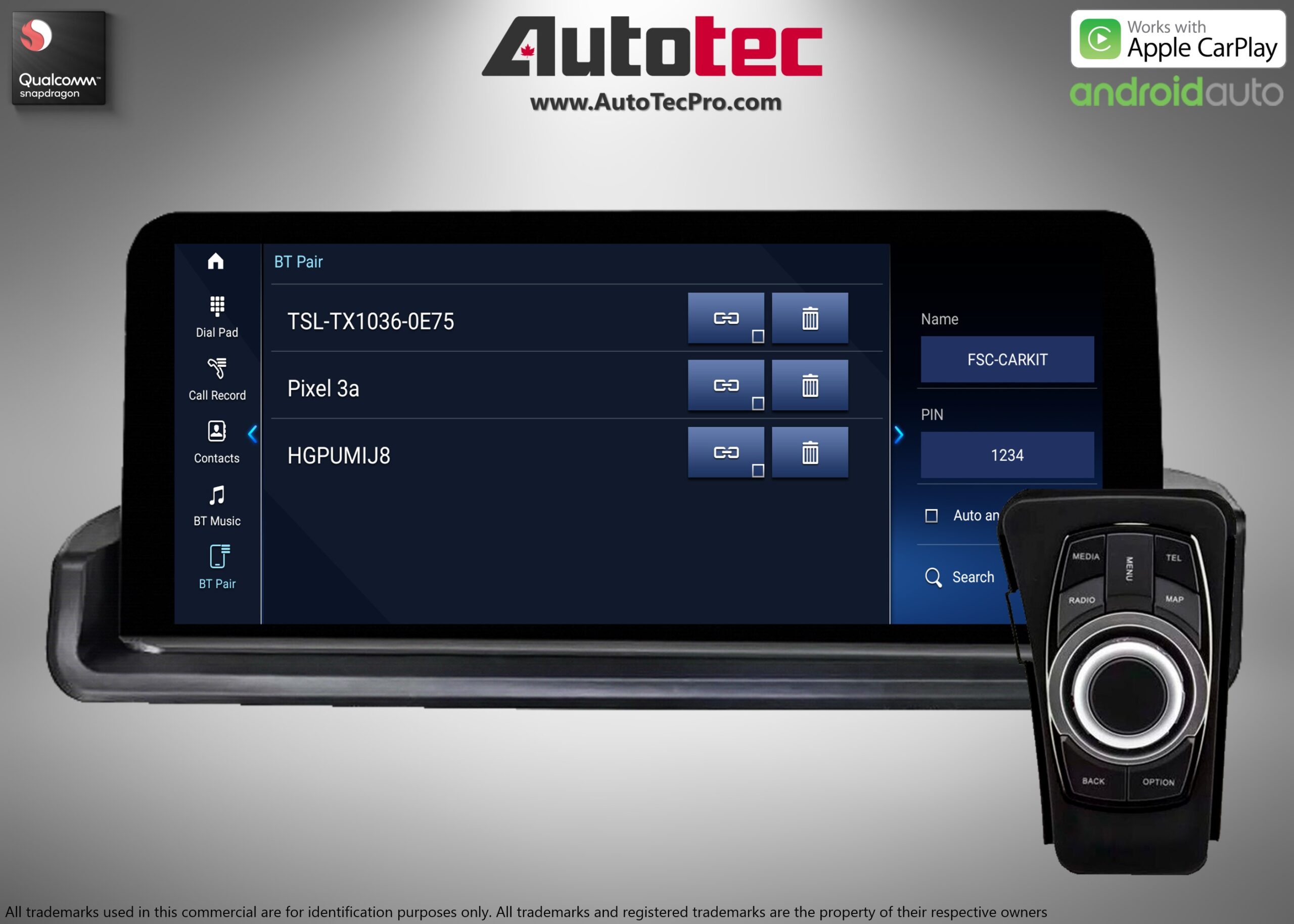 BMW 3 Series (2006 – 2012)  E90 / E91 / E92 OEM FIT 10.25″ /12.5″ HD Touch-Screen Android Navigation System | Android 14 | GPS | BT | Wifi | Camera | CarPlay