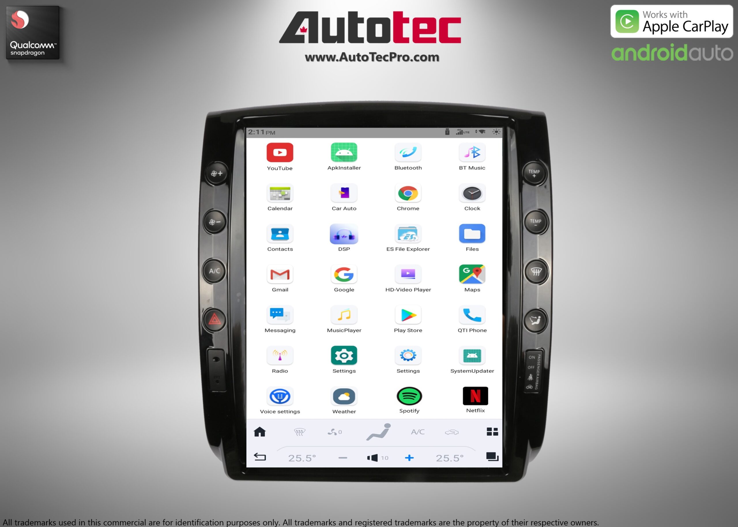 Toyota Tacoma (2005 – 2015) 12.1″ HD Touch-Screen Android Navigation System | Android 13 | GPS | BT | WiFi | Camera | CarPlay