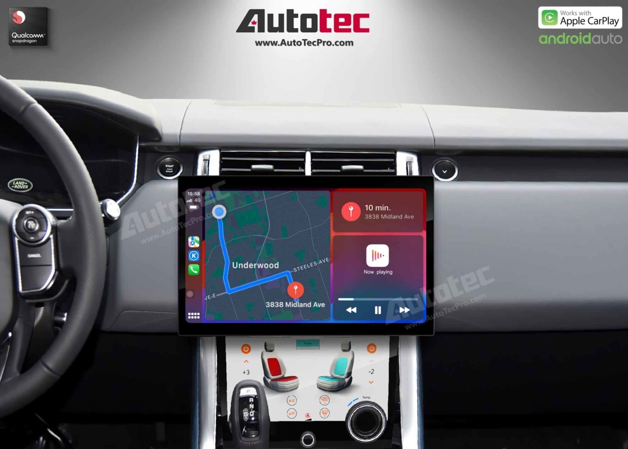 Land Rover Range Rover Vogue | Sport | Evoque (2013 – 2018) 13.3″ HD IPS Touch-Screen Navigation & Infotainment System | Android 14 | GPS | BT | Wifi | CarPlay | Bosch | Harman | 4G LTE