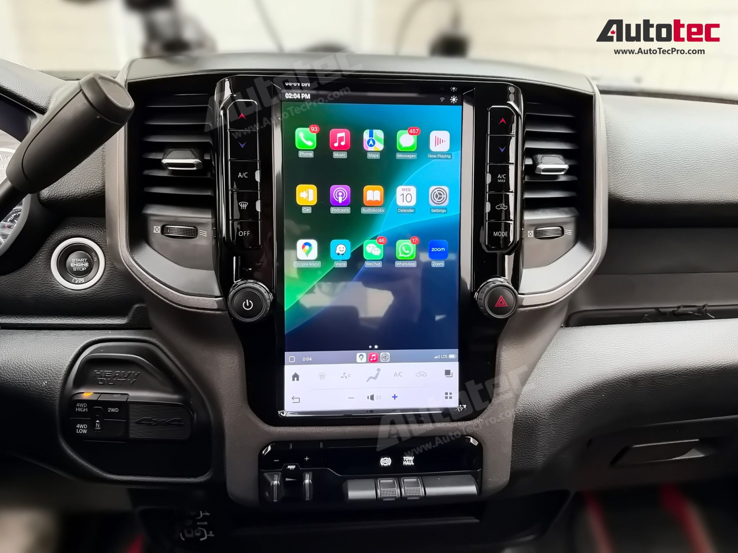 Dodge RAM (2019 – 2023) 12″ HD Tesla-Style Navigation & Infotainment System | Android 13 | GPS | BT | Wifi | CarPlay | 4G LTE