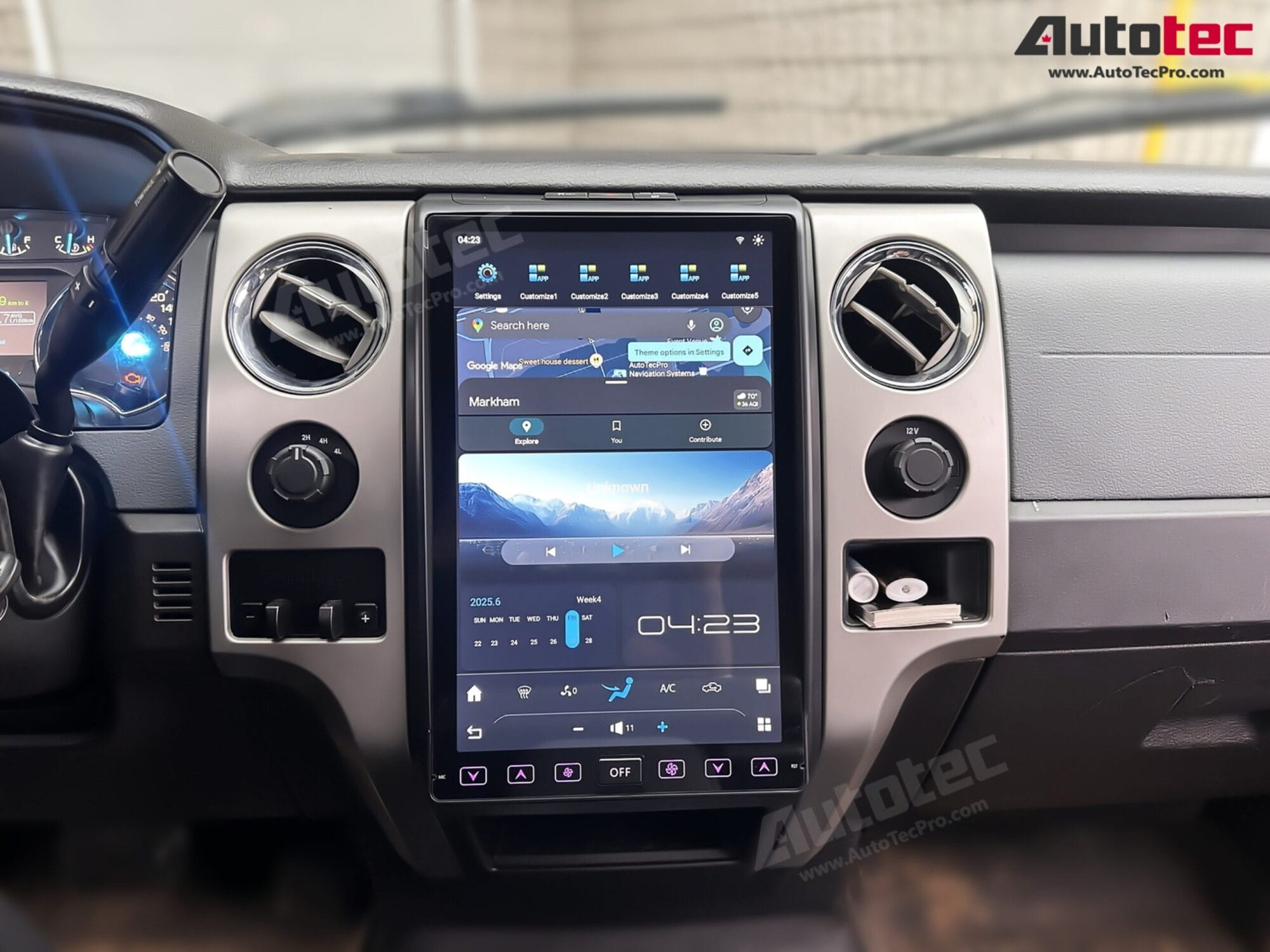 Ford F150 (2009 – 2014) 14.4″ IPS QHD 2K Touch-Screen Android Navigation System | Android 13 | GPS | BT | Wifi | CarPlay | Android Auto | 4G LTE