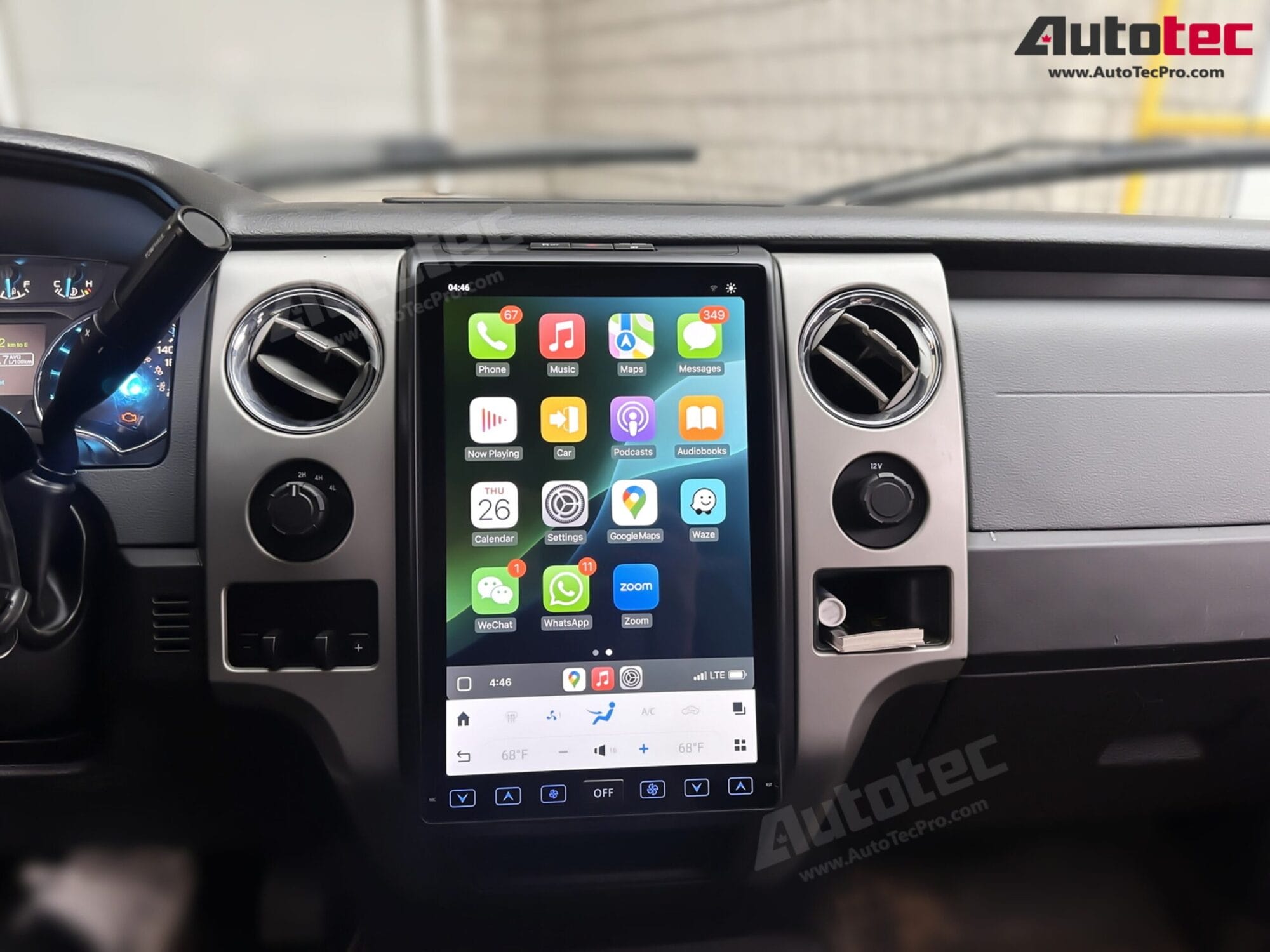 Ford F150 (2009 – 2014) 14.4″ IPS QHD 2K Touch-Screen Android Navigation System | Android 13 | GPS | BT | Wifi | CarPlay | Android Auto | 4G LTE