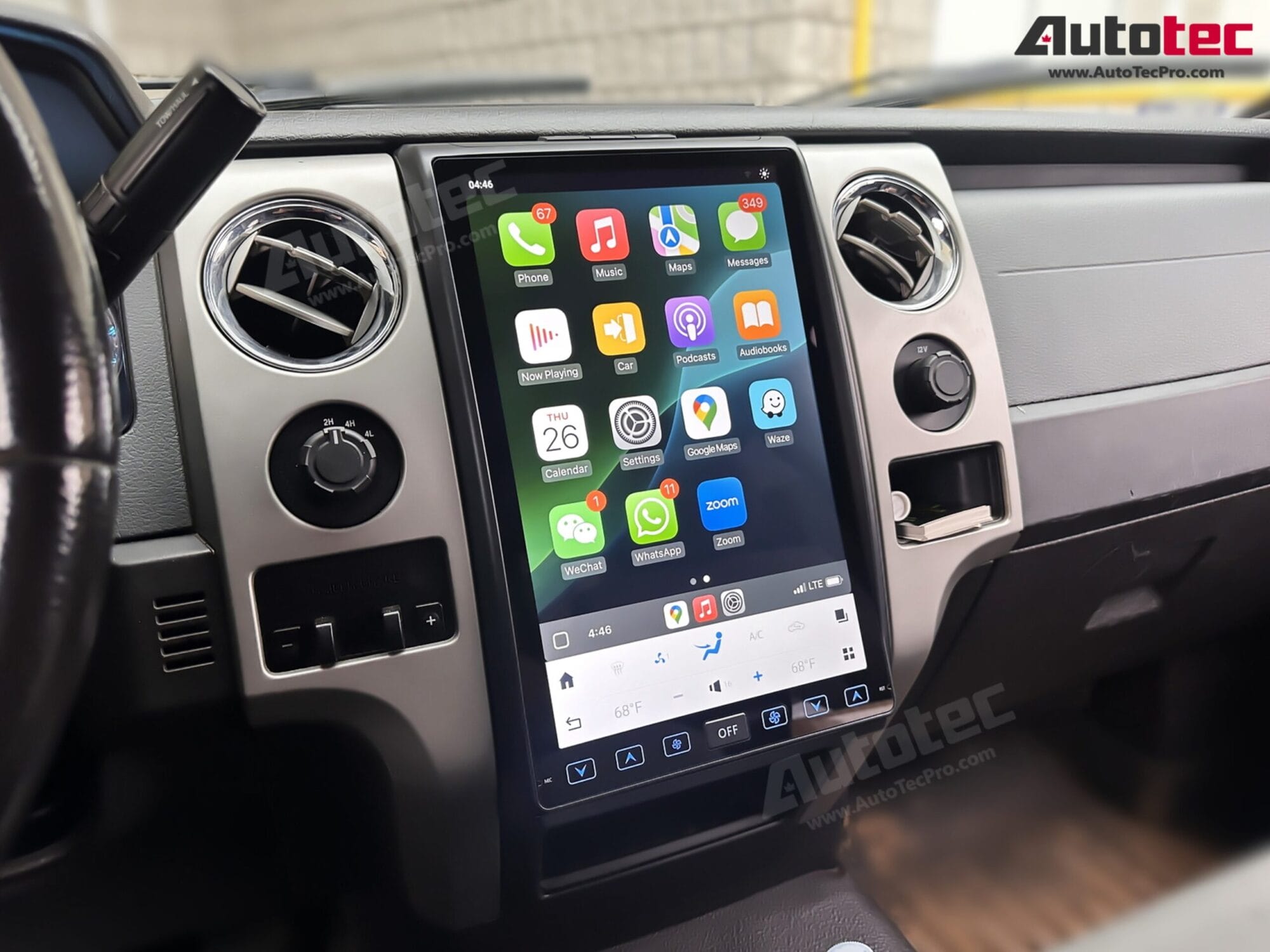 Ford F150 (2009 – 2014) 14.4″ IPS QHD 2K Touch-Screen Android Navigation System | Android 13 | GPS | BT | Wifi | CarPlay | Android Auto | 4G LTE