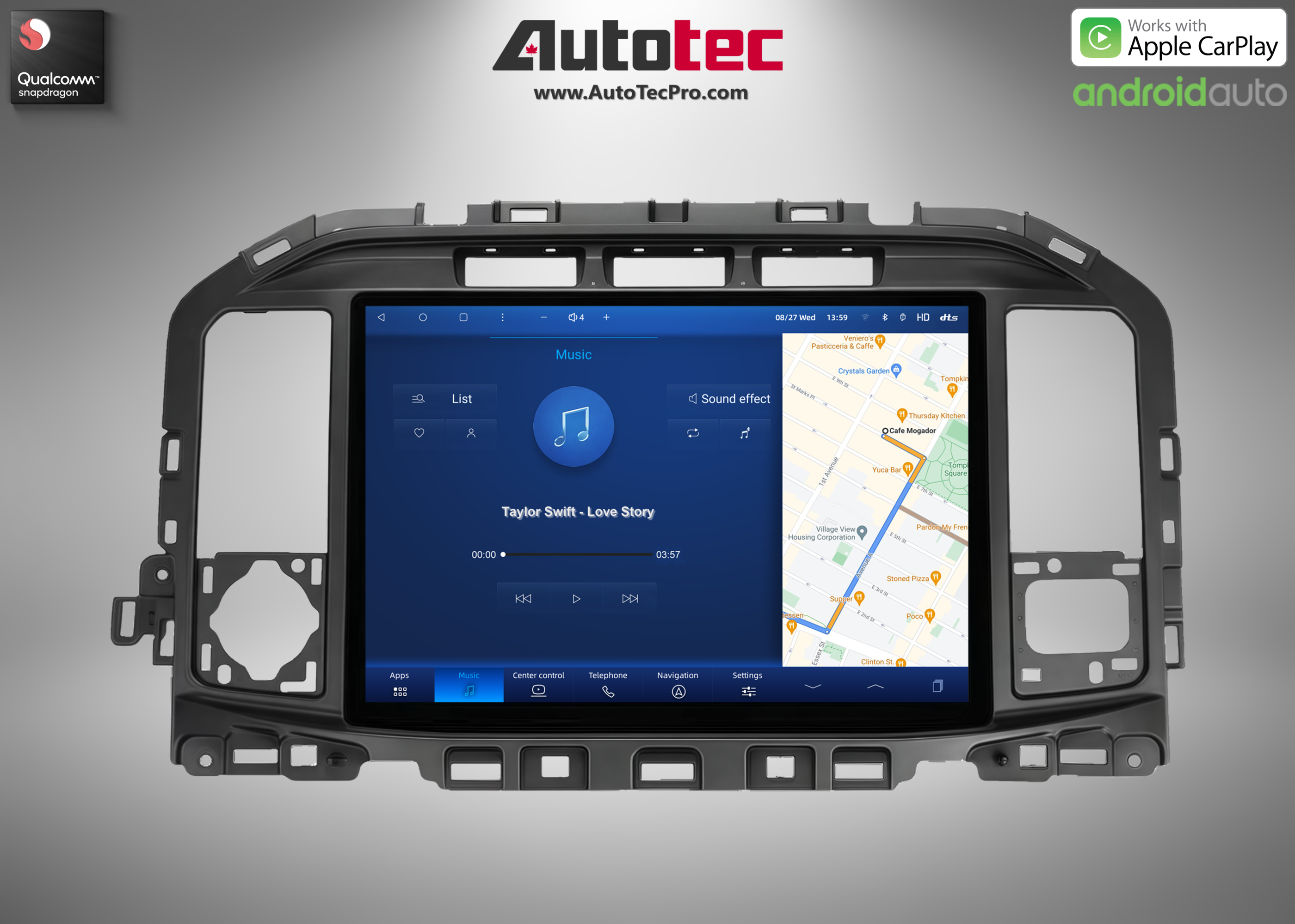 Ford F150 F250 F350 F450 F650 (2021 – 2026) 13.2″ IPS 2K QHD Touch-Screen Navigation & Infotainment System | Android 13 | GPS | BT | Wifi | CarPlay | SYNC 4 | 4G LTE