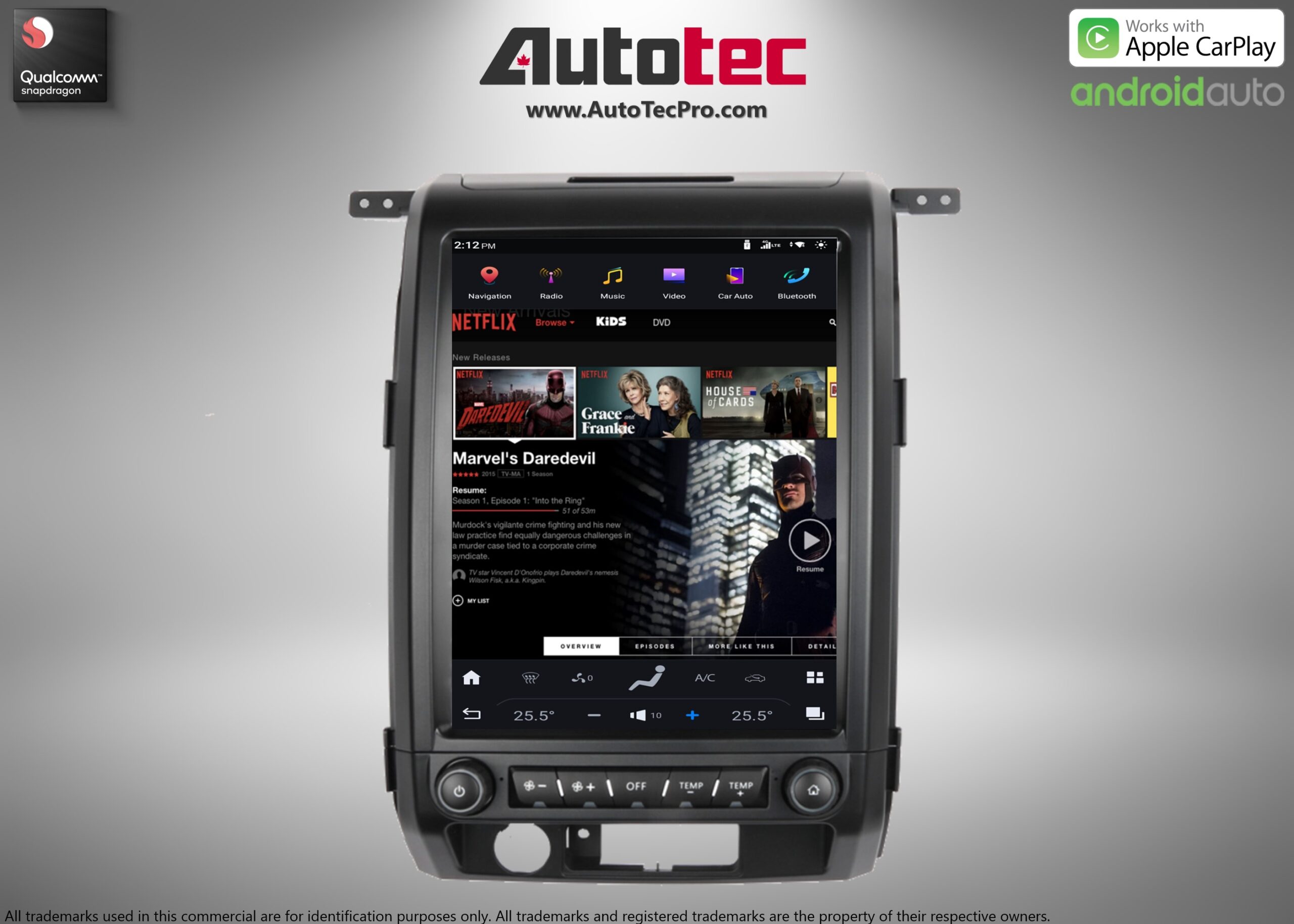 Ford F150 (2009 – 2014)  12.1″ IPS HD Touch-Screen Android Navigation System | Android 13 | GPS | BT | Wifi | CarPlay | Android Auto | 4G LTE