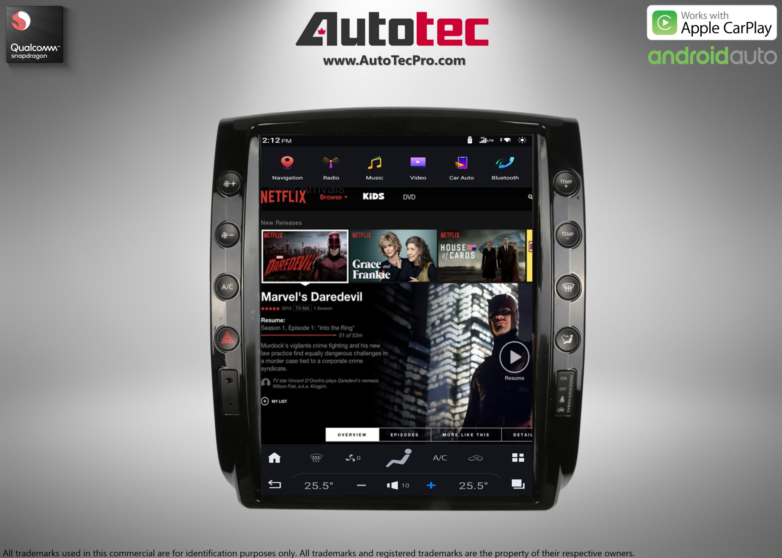 Toyota Tacoma (2005 – 2015) 12.1″ HD Touch-Screen Android Navigation System | Android 13 | GPS | BT | WiFi | Camera | CarPlay