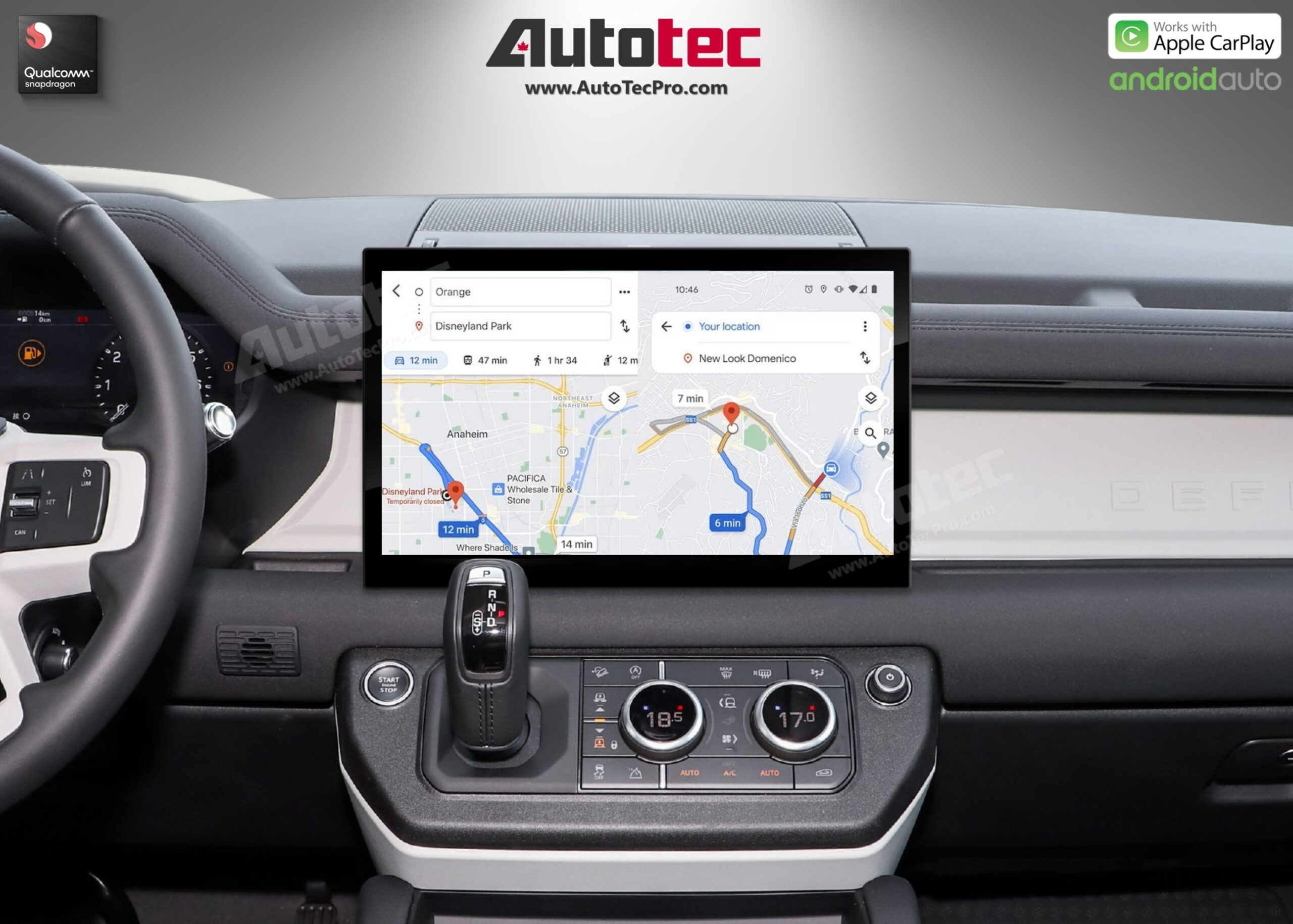 Land Rover Defender (2018 – 2024) 13.3″ HD IPS Touch-Screen Navigation & Infotainment System | Android 13 | GPS | BT | Wifi | CarPlay | PIVI | 4G LTE