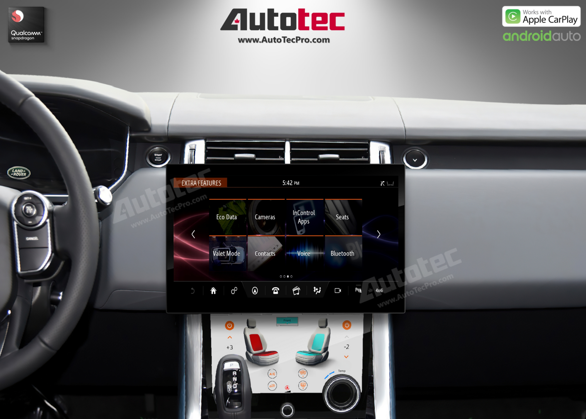 Land Rover Range Rover Vogue | Sport | Evoque (2013 – 2018) 13.3″ HD IPS Touch-Screen Navigation & Infotainment System | Android 14 | GPS | BT | Wifi | CarPlay | Bosch | Harman | 4G LTE