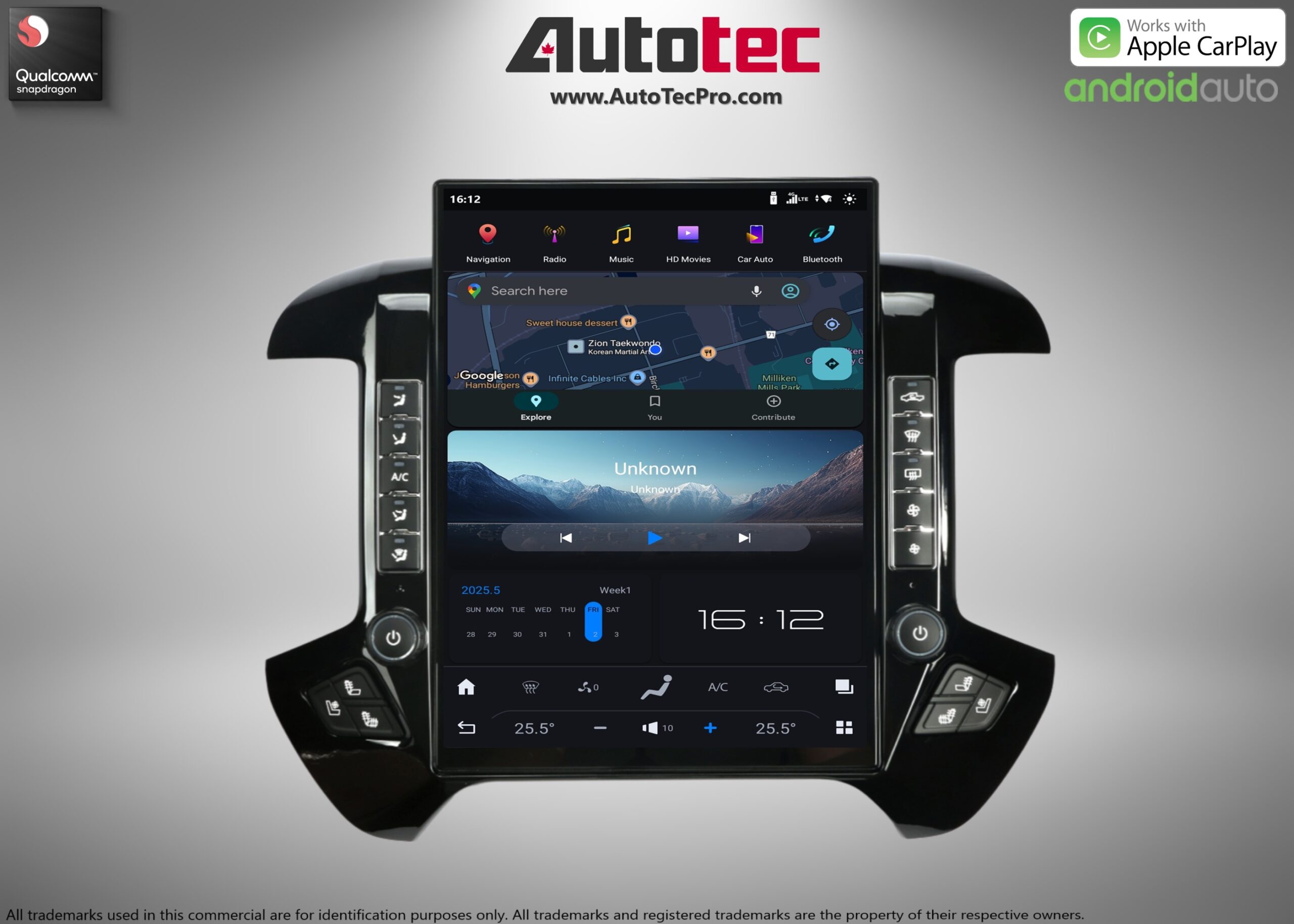 Chevrolet Silverado / GMC Sierra (2014 – 2019) 14.4″ IPS QHD 2K Touch-Screen Navigation & Infotainment System | Android 13 | GPS | BT | Wifi | CarPlay | Onstar | 4G LTE