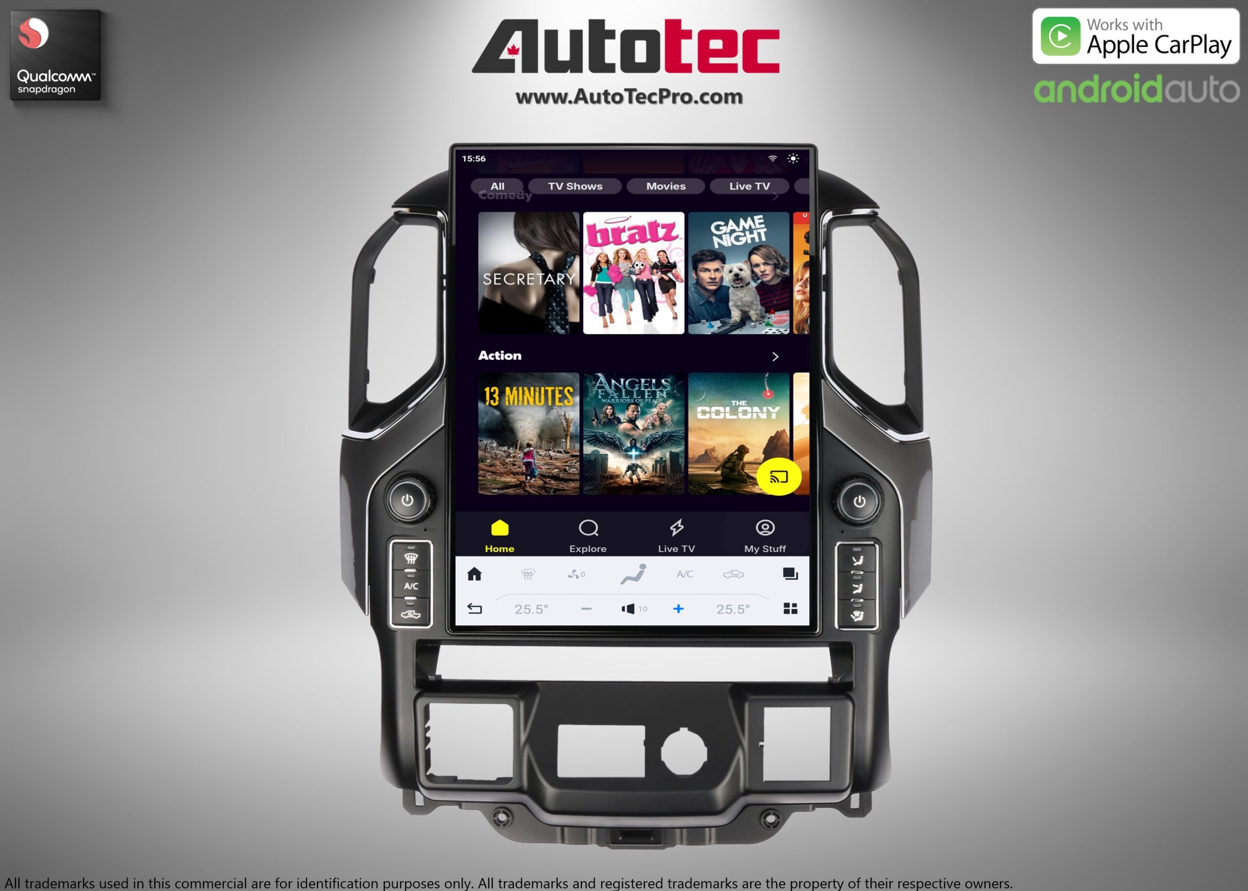 Chevrolet Silverado / GMC Sierra (2019 – 2026) 15.6″ IPS QHD 2K Touch-Screen Navigation & Infotainment System | Android 13 | GPS | BT | Wifi | CarPlay | Onstar | 4G LTE