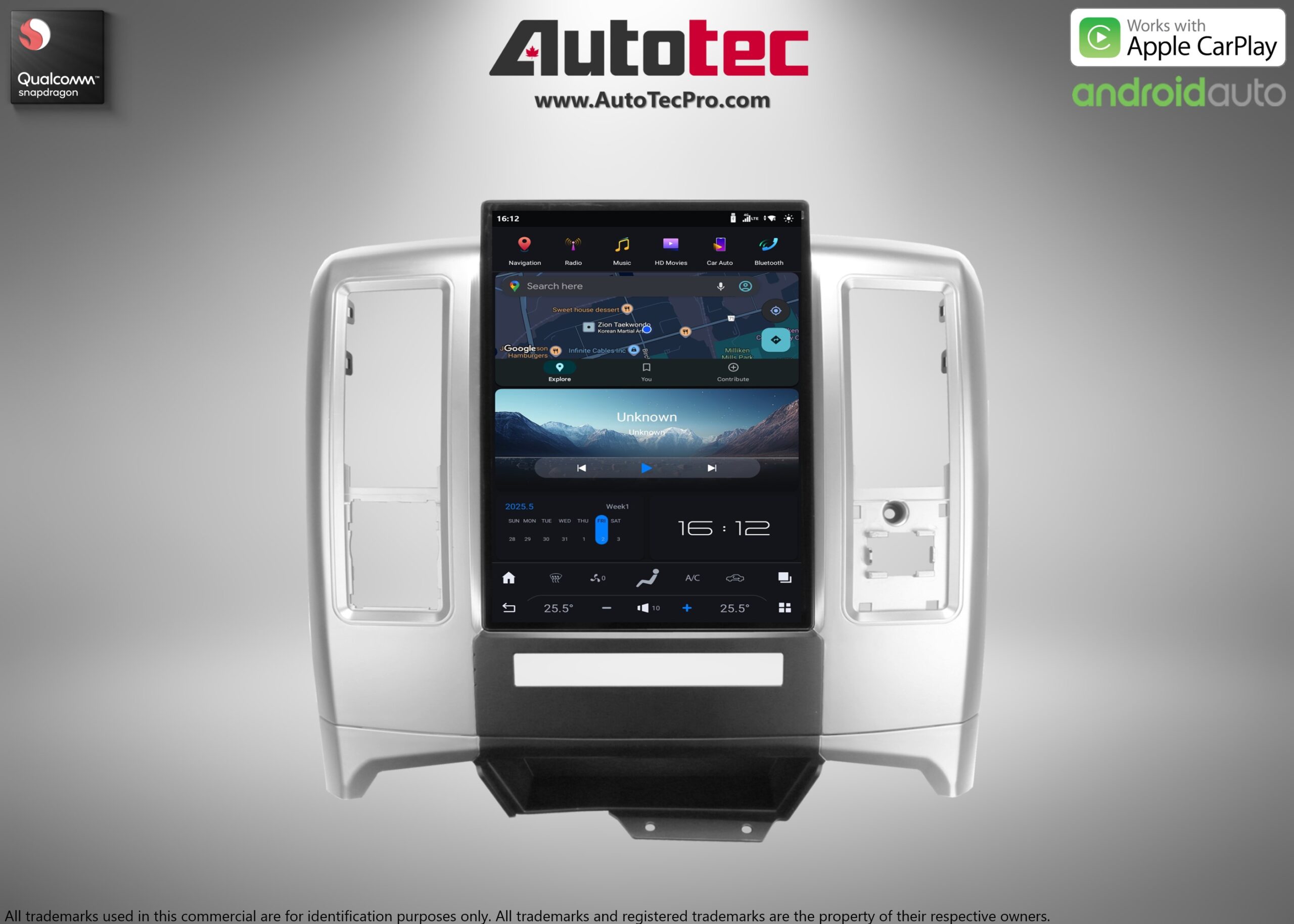 Dodge RAM (2009 – 2012) 13.8″ HD Tesla-Style Navigation & Infotainment System | Android 13 | GPS | BT | Wifi | CarPlay | Android Auto | 4G LTE