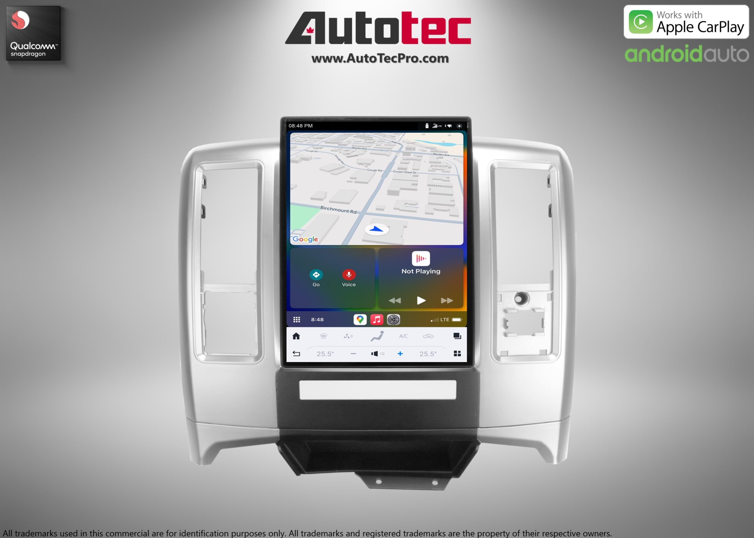 Dodge RAM (2009 – 2012) 13.8″ HD Tesla-Style Navigation & Infotainment System | Android 13 | GPS | BT | Wifi | CarPlay | Android Auto | 4G LTE