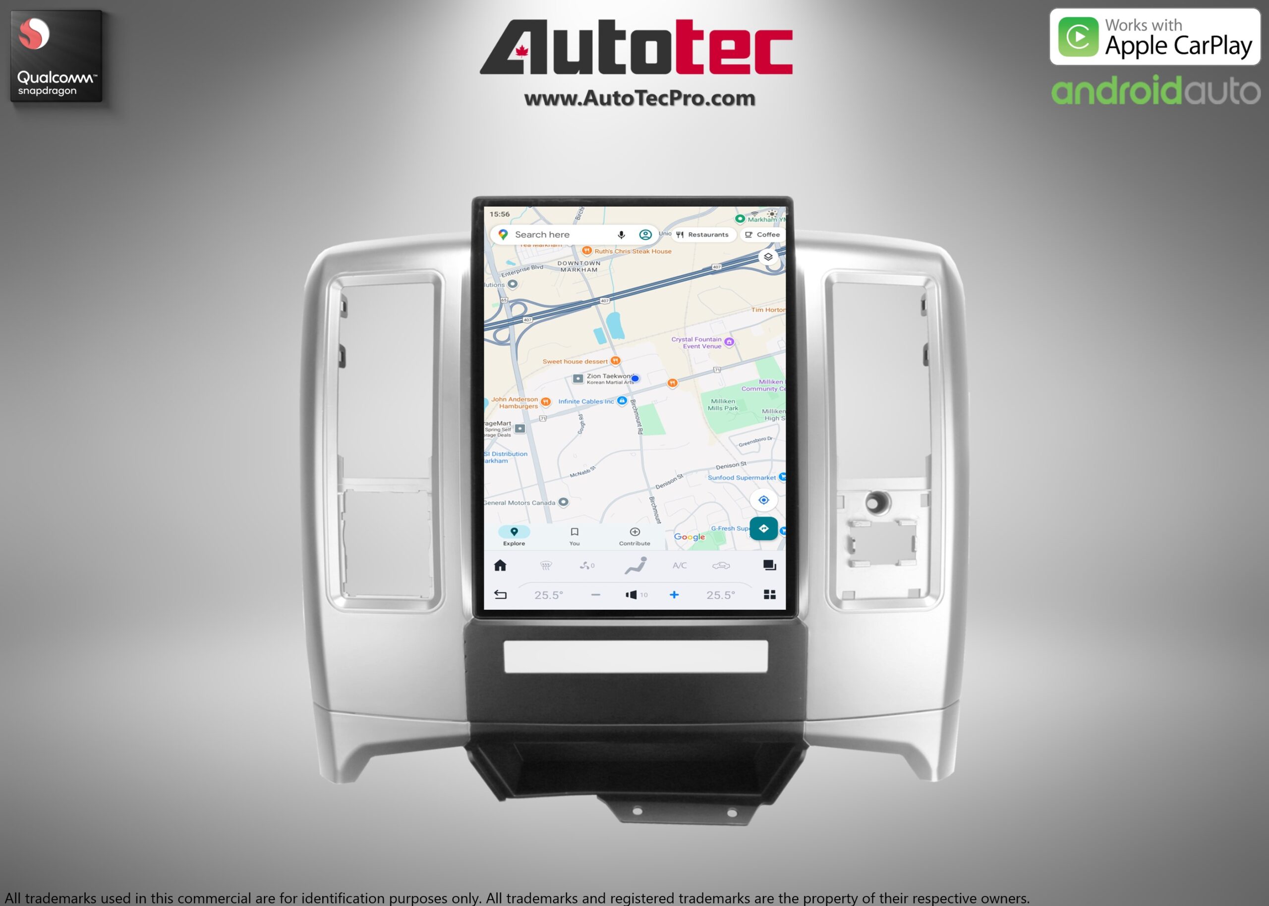 Dodge RAM (2009 – 2012) 13.8″ HD Tesla-Style Navigation & Infotainment System | Android 13 | GPS | BT | Wifi | CarPlay | Android Auto | 4G LTE