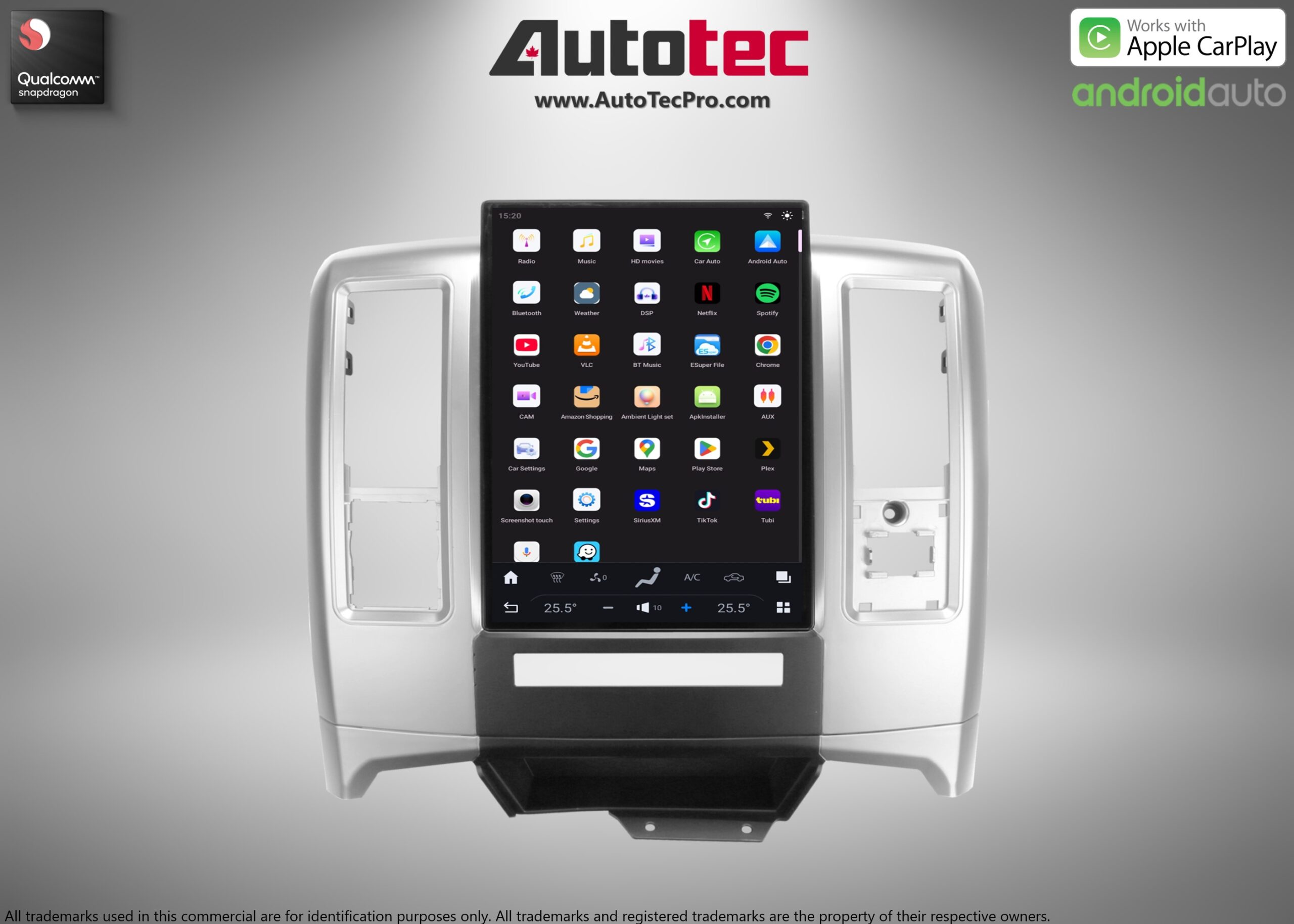 Dodge RAM (2009 – 2012) 13.8″ HD Tesla-Style Navigation & Infotainment System | Android 13 | GPS | BT | Wifi | CarPlay | Android Auto | 4G LTE