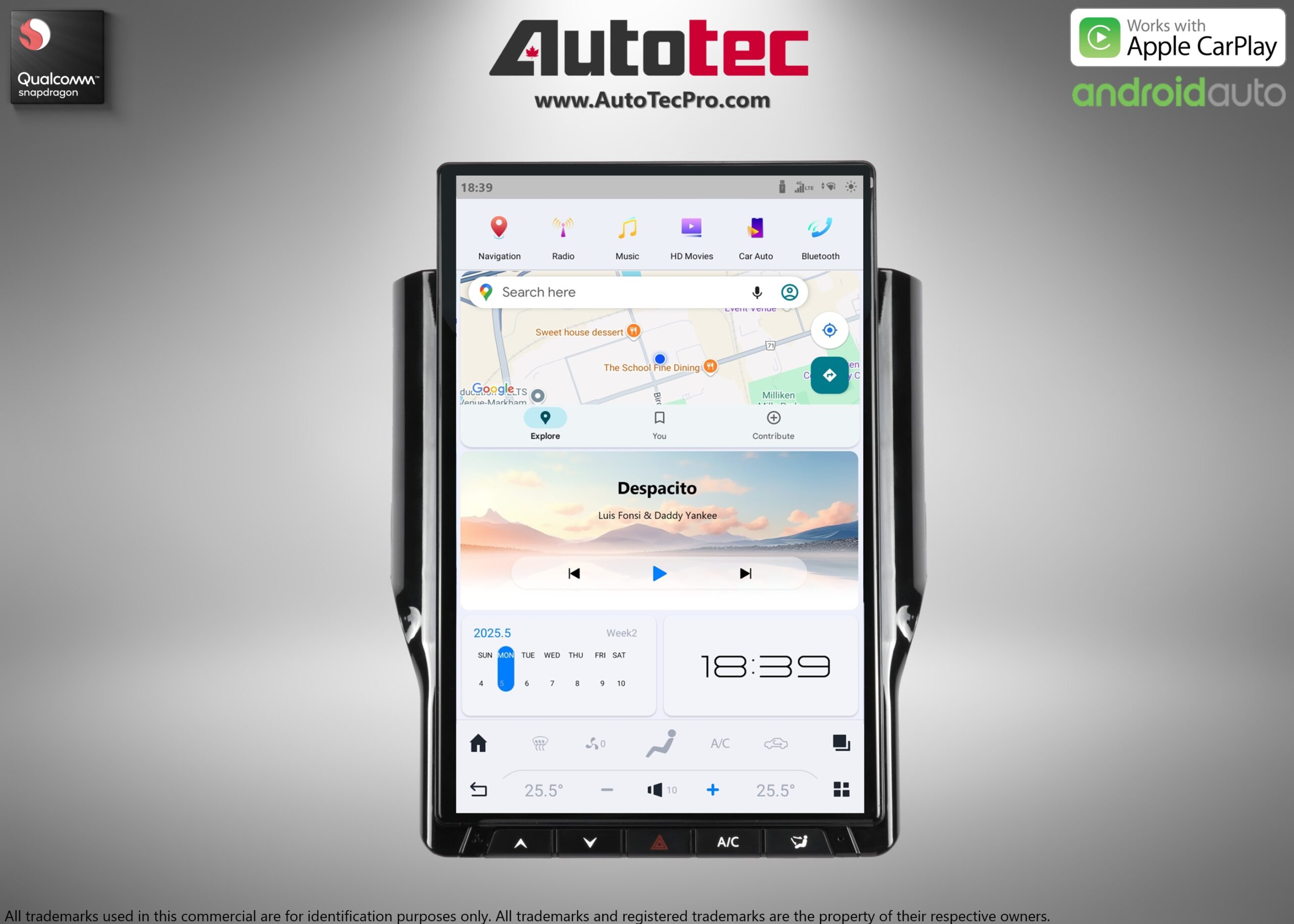 Dodge RAM (2019 – 2024) 14.4″ IPS QHD 2K Touch-Screen Android Navigation System | Android 13 | GPS | BT | Wifi | CarPlay | Android Auto | 4G LTE