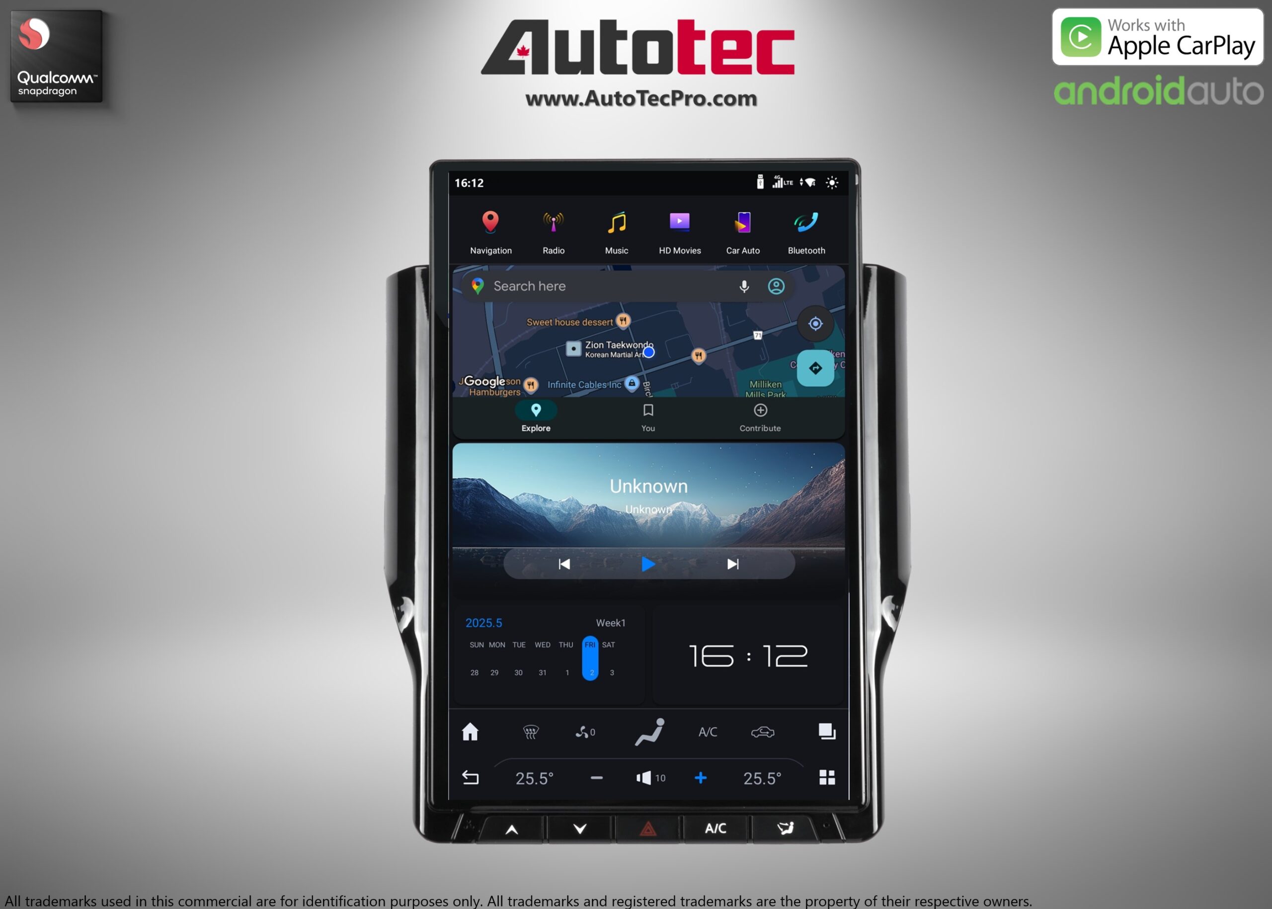 Dodge RAM (2019 – 2024) 14.4″ IPS QHD 2K Touch-Screen Android Navigation System | Android 13 | GPS | BT | Wifi | CarPlay | Android Auto | 4G LTE