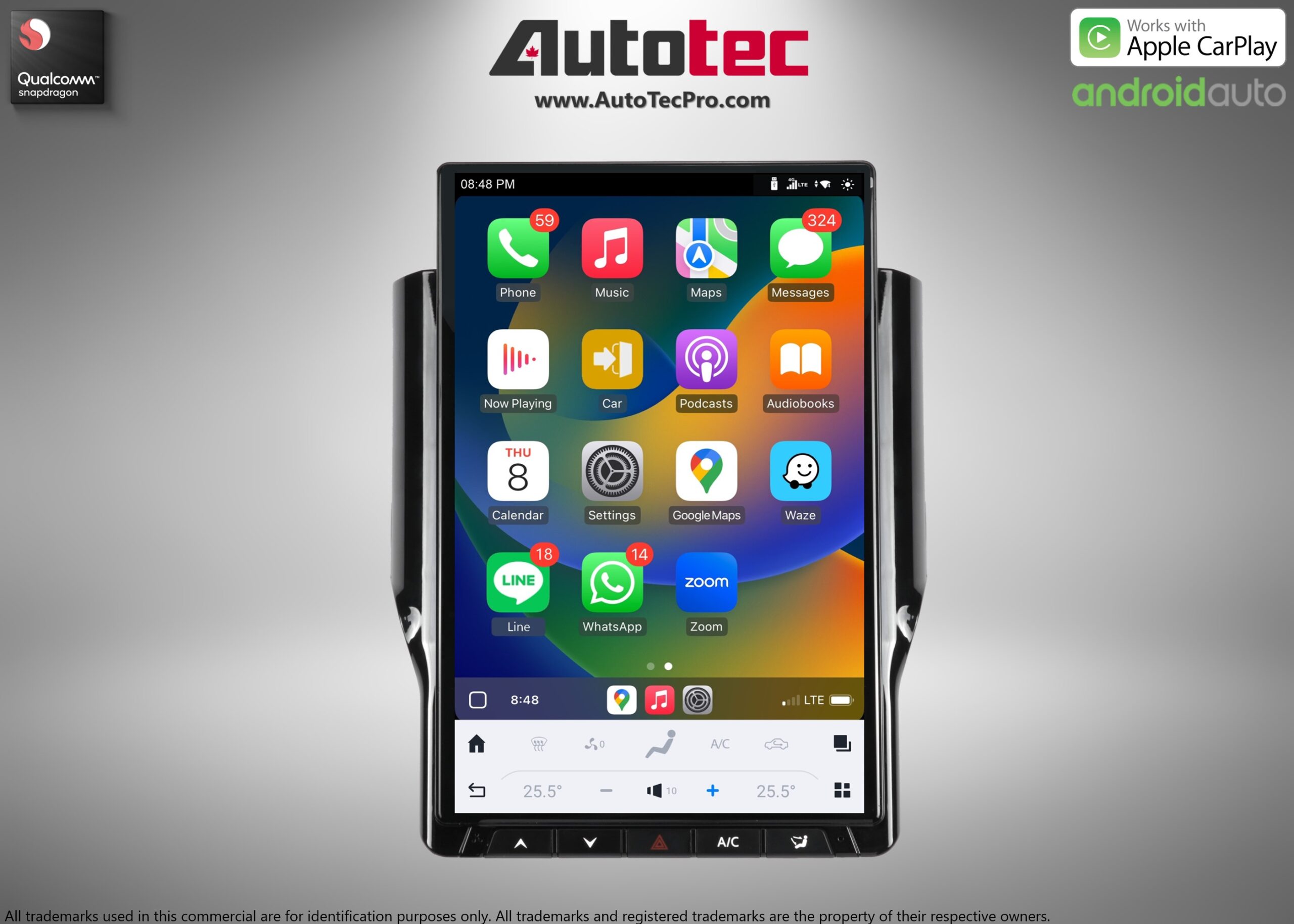 Dodge RAM (2019 – 2024) 14.4″ IPS QHD 2K Touch-Screen Android Navigation System | Android 13 | GPS | BT | Wifi | CarPlay | Android Auto | 4G LTE