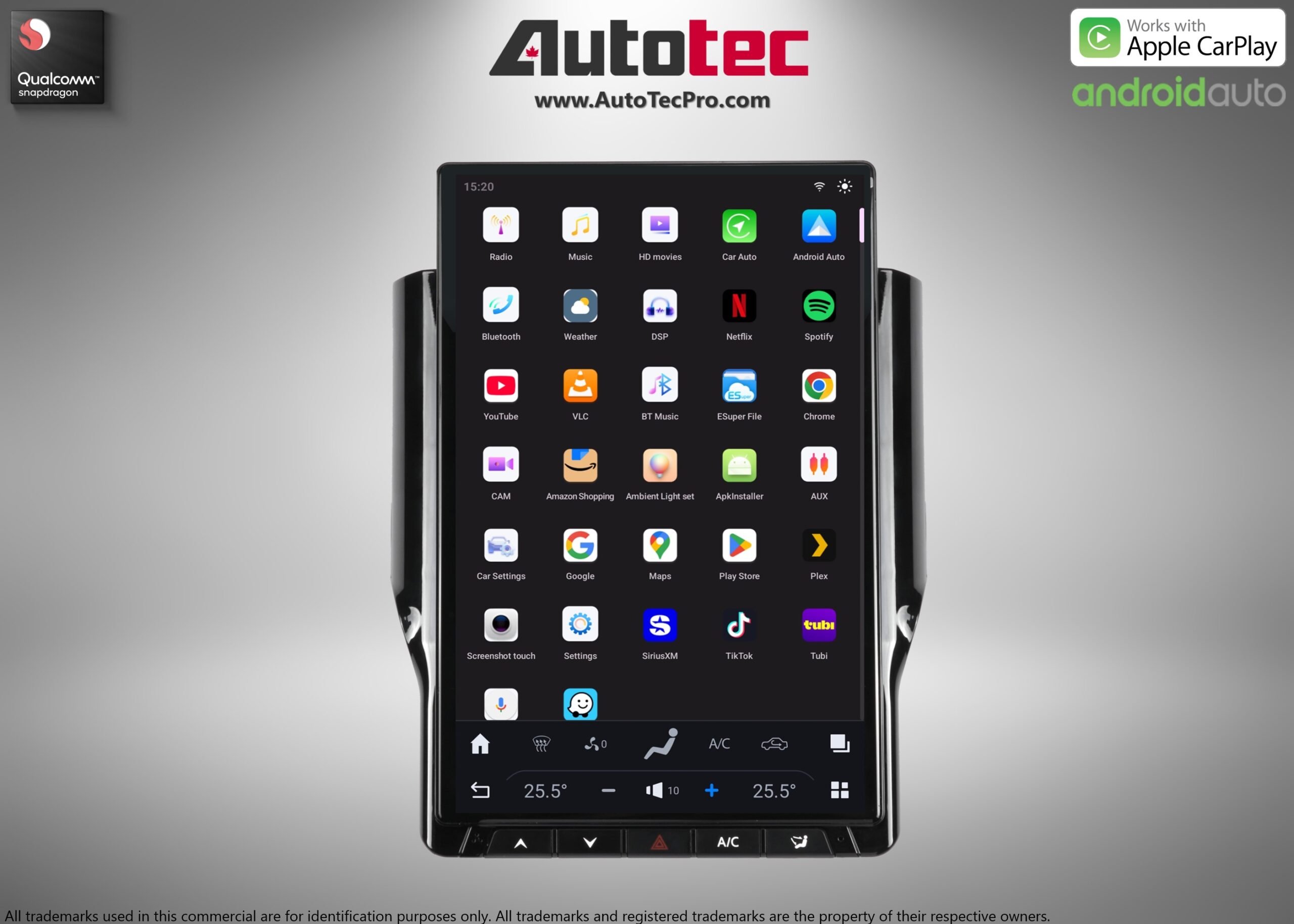 Dodge RAM (2019 – 2024) 14.4″ IPS QHD 2K Touch-Screen Android Navigation System | Android 13 | GPS | BT | Wifi | CarPlay | Android Auto | 4G LTE