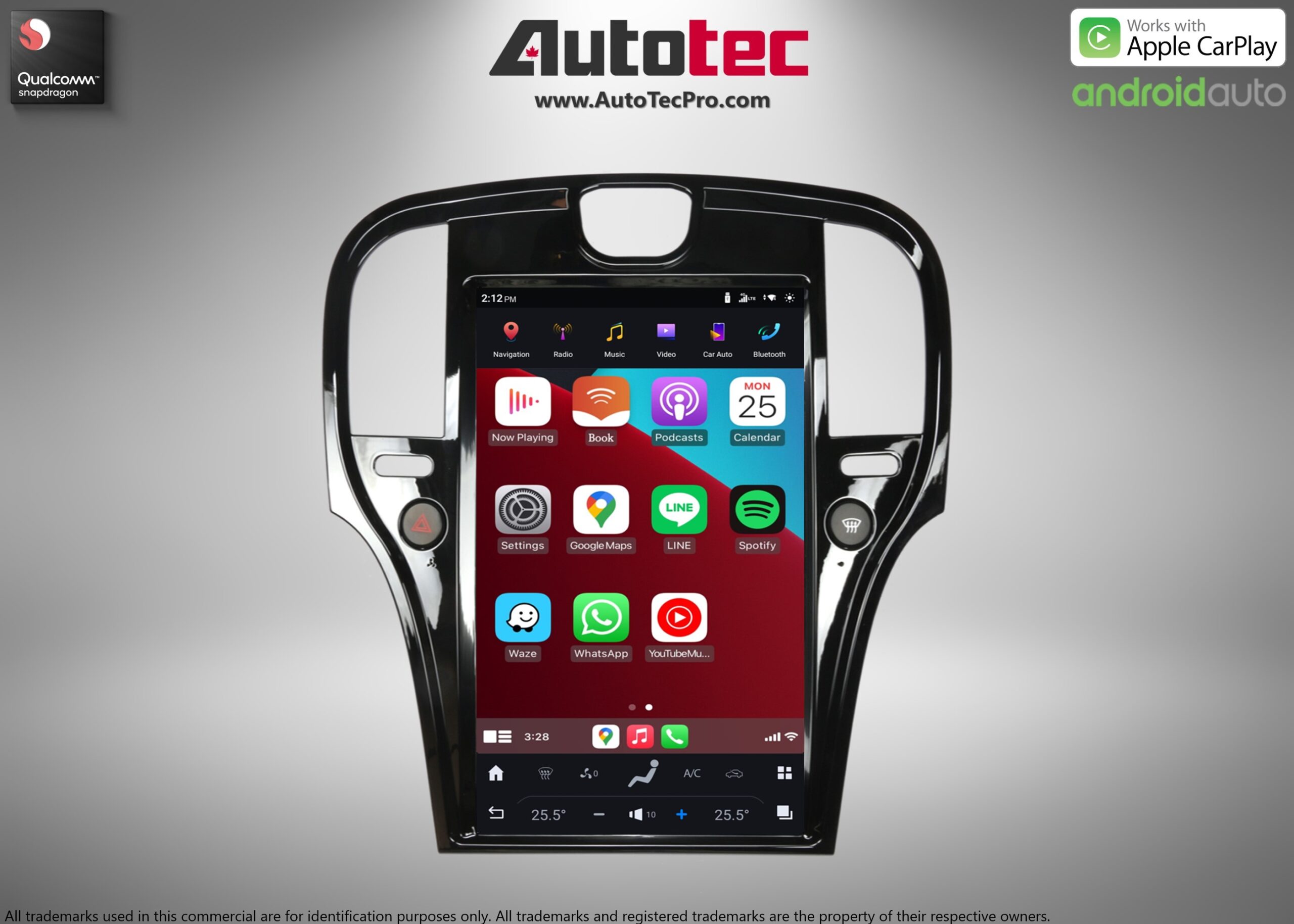 Chrysler 300 300c 300s (2011 – 2023) 14.4″ IPS QHD 2K Touch-Screen Android Navigation System | Android 13 | GPS | BT | Wifi | CarPlay | Android Auto | 4G LTE