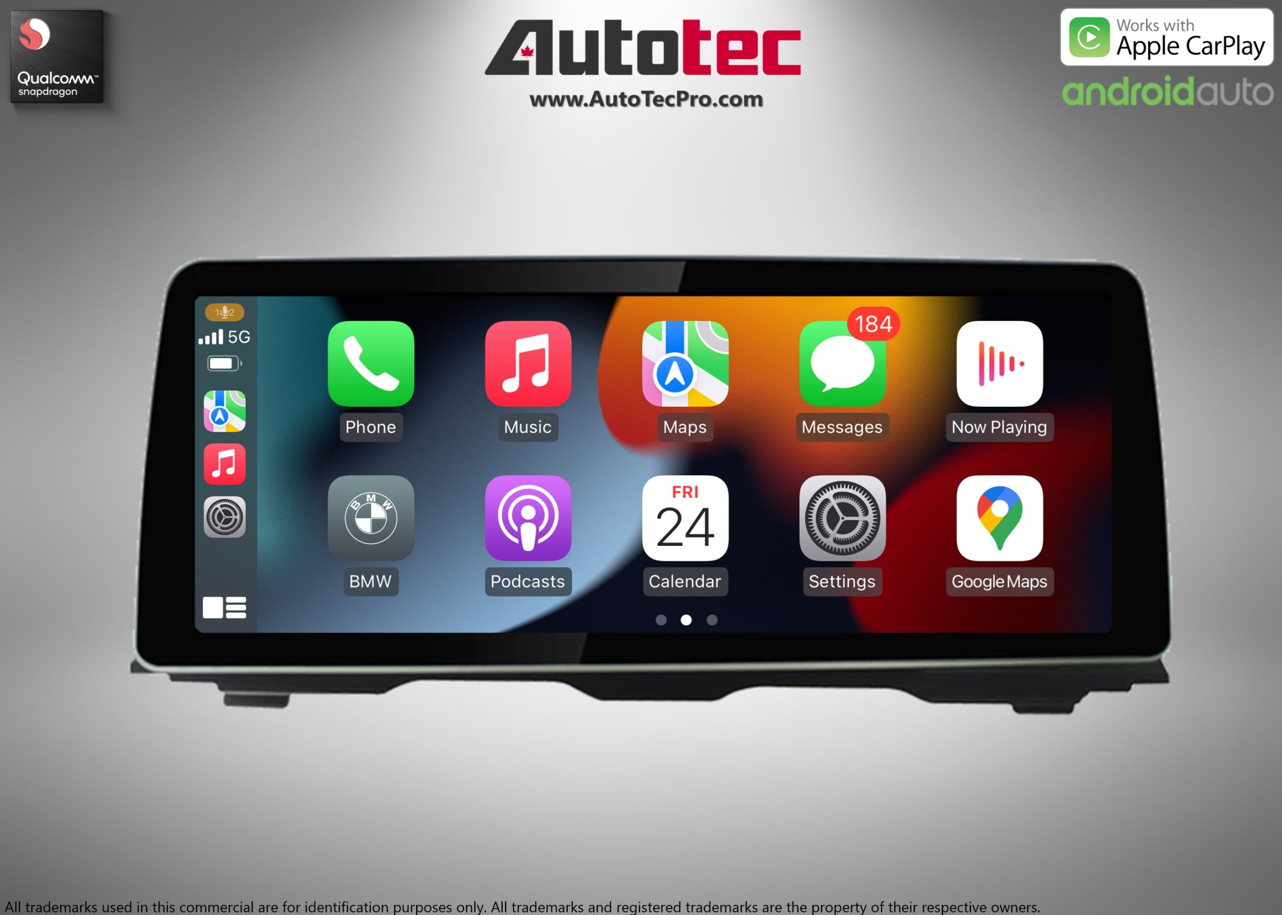 BMW X1 (2016 – 2018) F48 OEM FIT 12.3″ HD Touch-Screen Android Navigation System | Android 14 | GPS | BT | Wifi | Camera | CarPlay