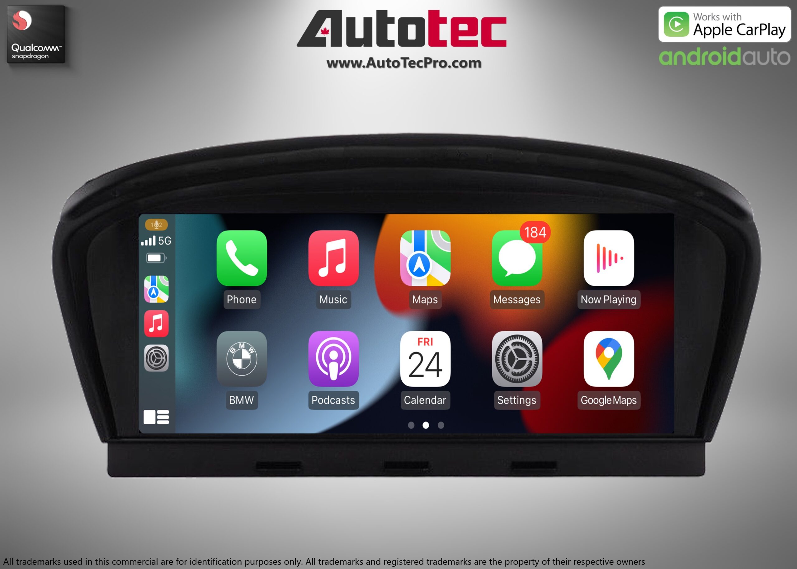 BMW 3 Series (2006 – 2012)  E90 / E91 / E92 OEM FIT 8.8″ HD Touch-Screen Android Navigation System | Android 14 | GPS | BT | Wifi | Camera | CarPlay