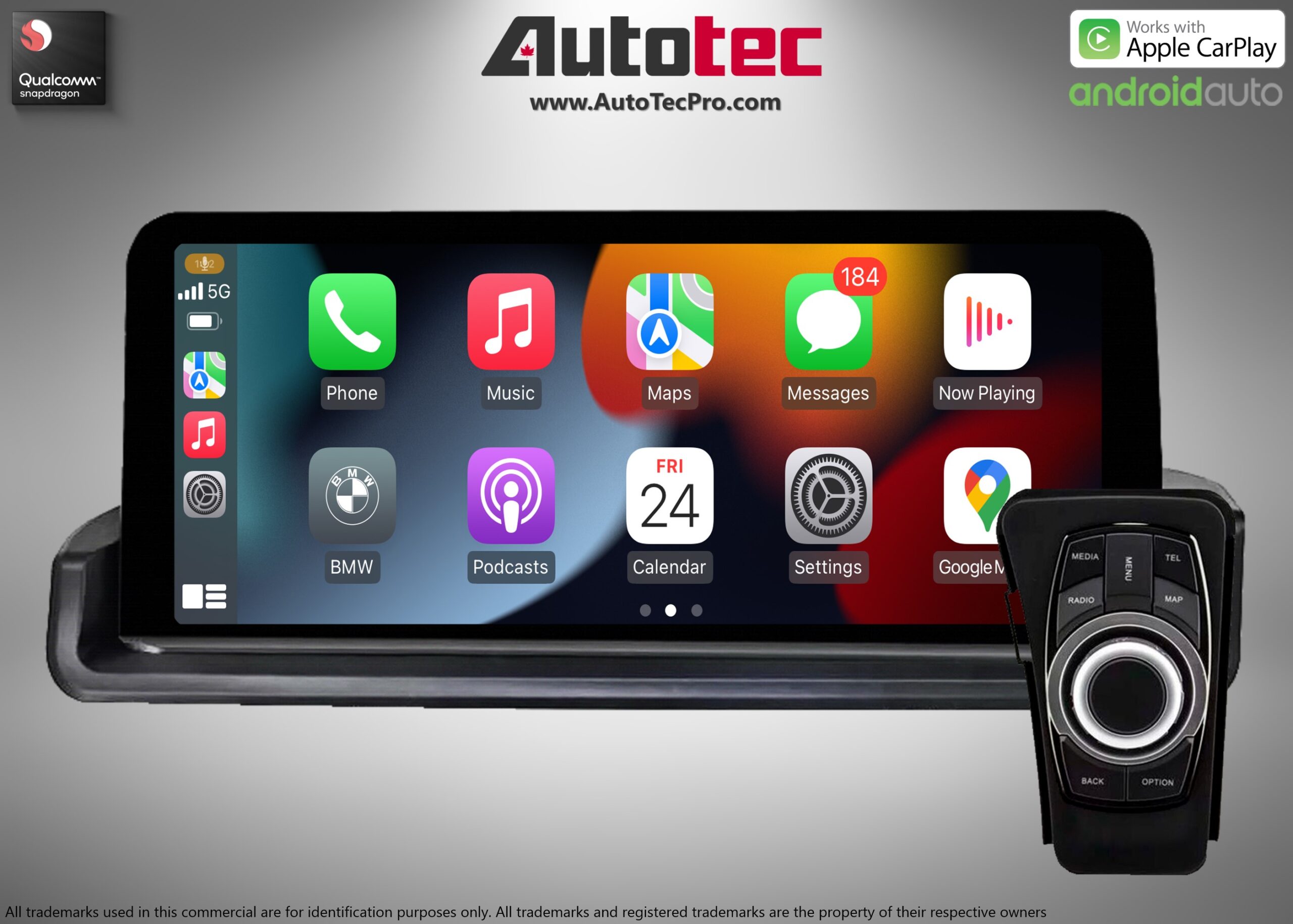 BMW 3 Series (2006 – 2012)  E90 / E91 / E92 OEM FIT 10.25″ /12.5″ HD Touch-Screen Android Navigation System | Android 14 | GPS | BT | Wifi | Camera | CarPlay