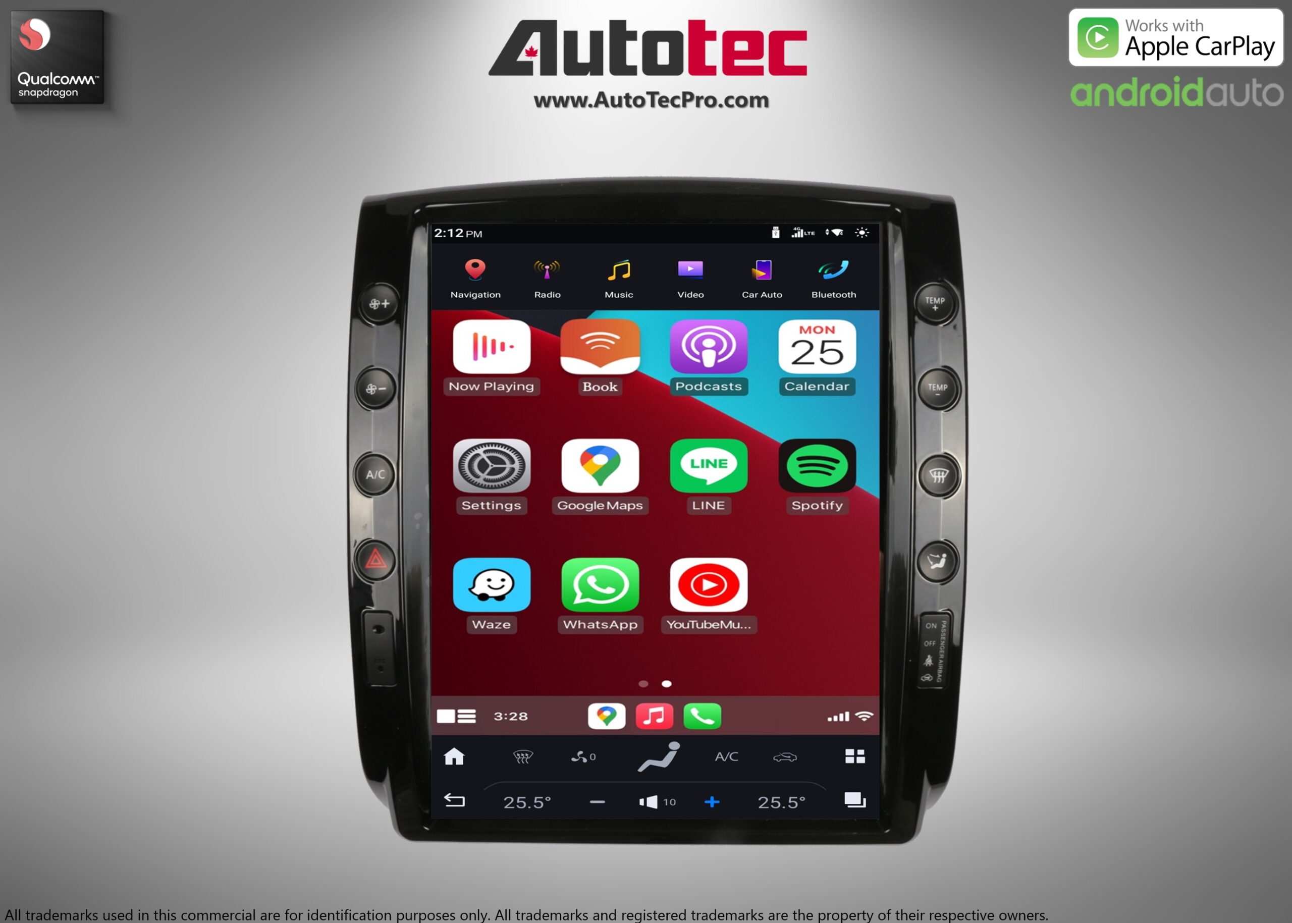 Toyota Tacoma (2005 – 2015) 12.1″ HD Touch-Screen Android Navigation System | Android 13 | GPS | BT | WiFi | Camera | CarPlay