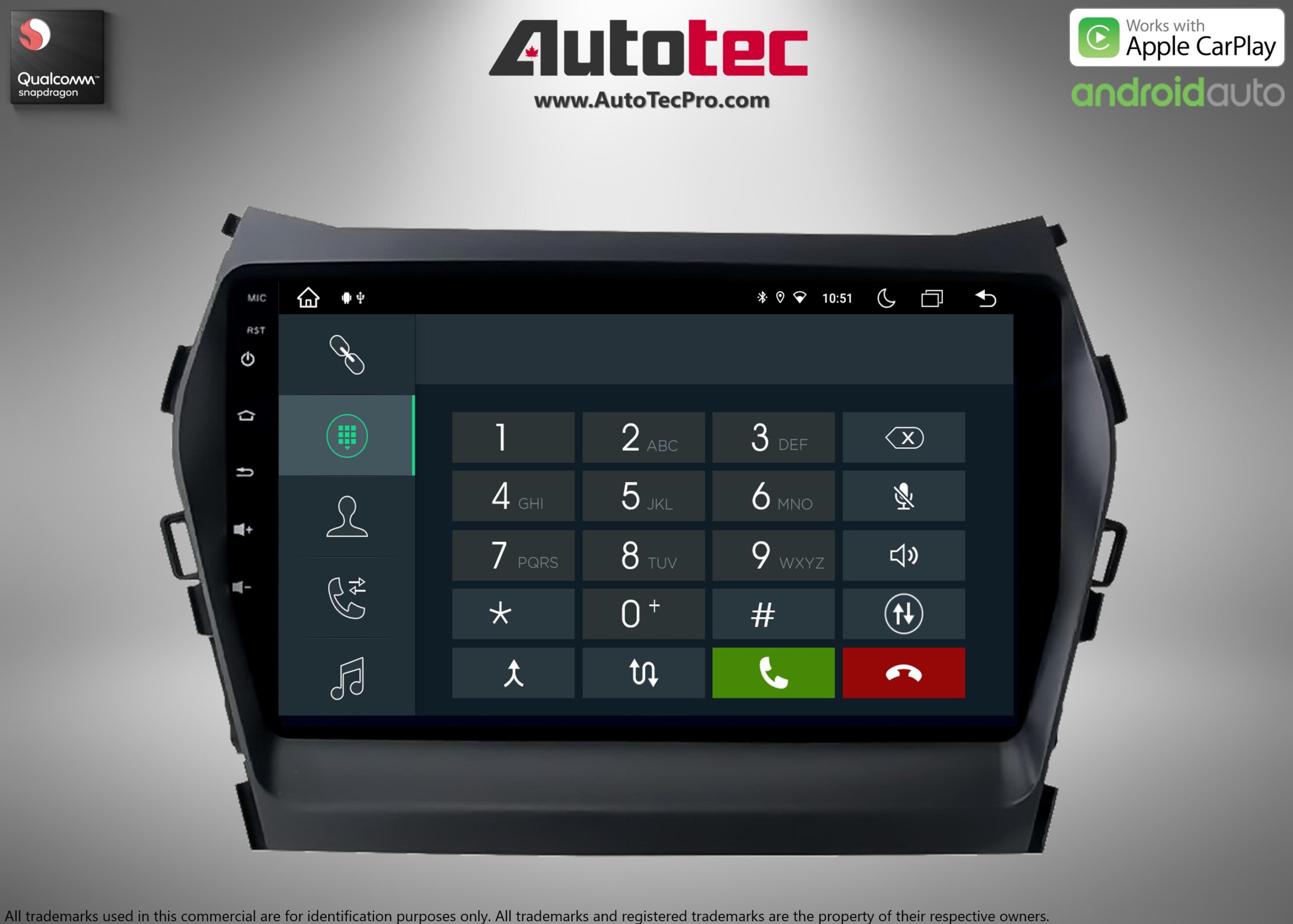 Hyundai Santa Fe / IX45 (2013 – 2018) OEM FIT HD Touch-Screen Android Navigation System | Android 13 | GPS | BT | Wifi | CarPlay | Android Auto | 4G LTE