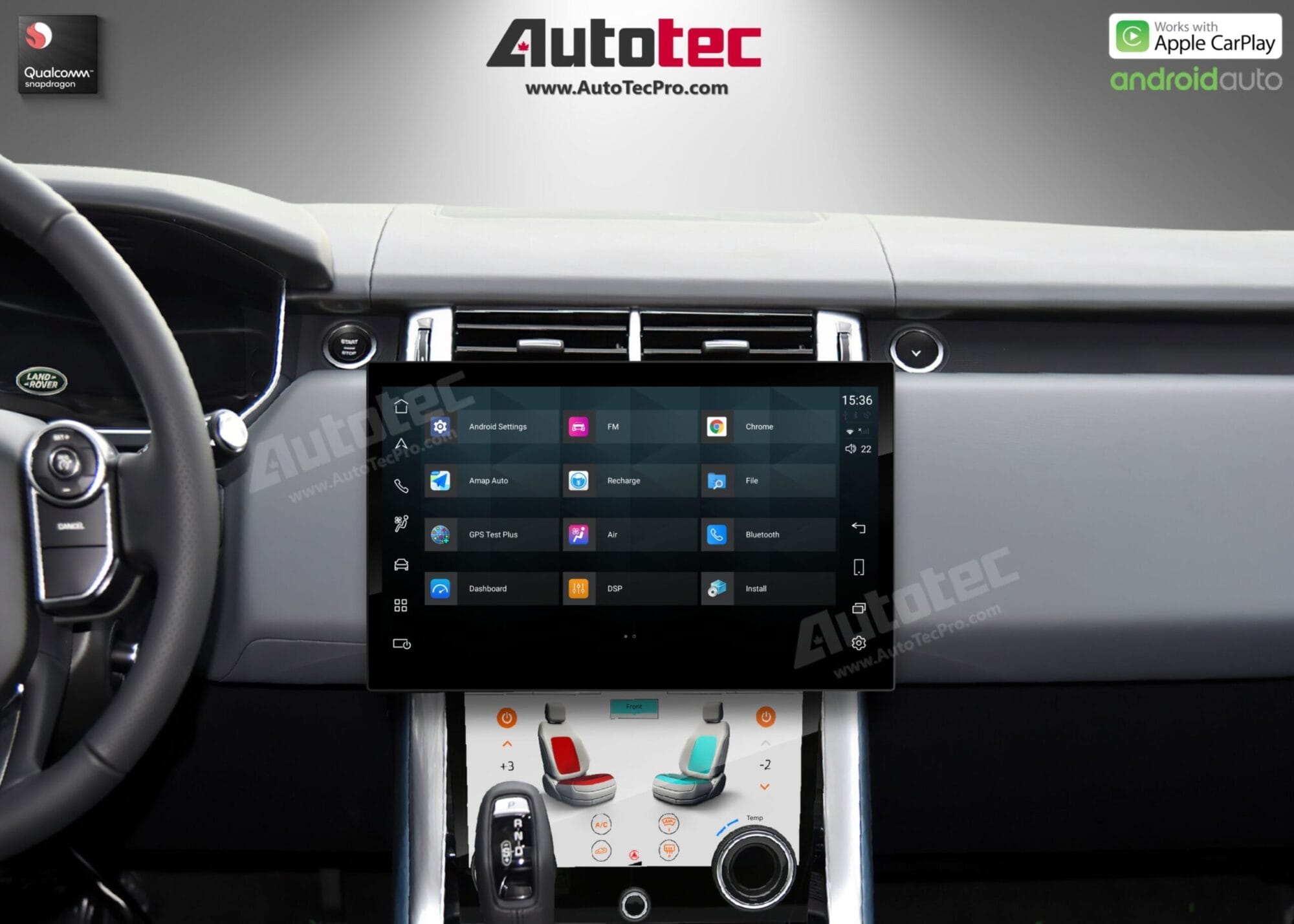 Land Rover Range Rover Vogue | Sport | Evoque (2013 – 2018) 13.3″ HD IPS Touch-Screen Navigation & Infotainment System | Android 14 | GPS | BT | Wifi | CarPlay | Bosch | Harman | 4G LTE