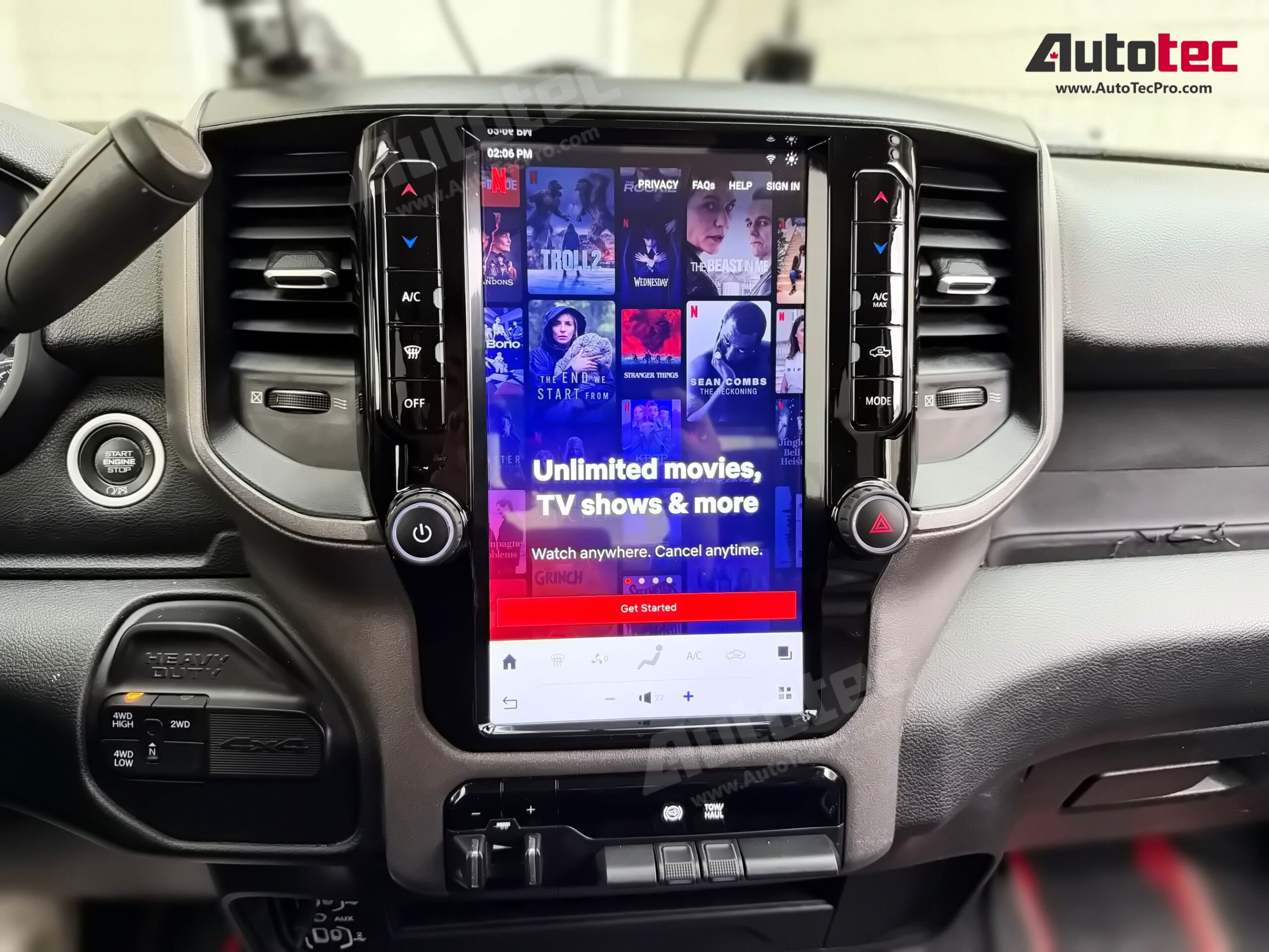 Dodge RAM (2019 – 2023) 12″ HD Tesla-Style Navigation & Infotainment System | Android 13 | GPS | BT | Wifi | CarPlay | 4G LTE