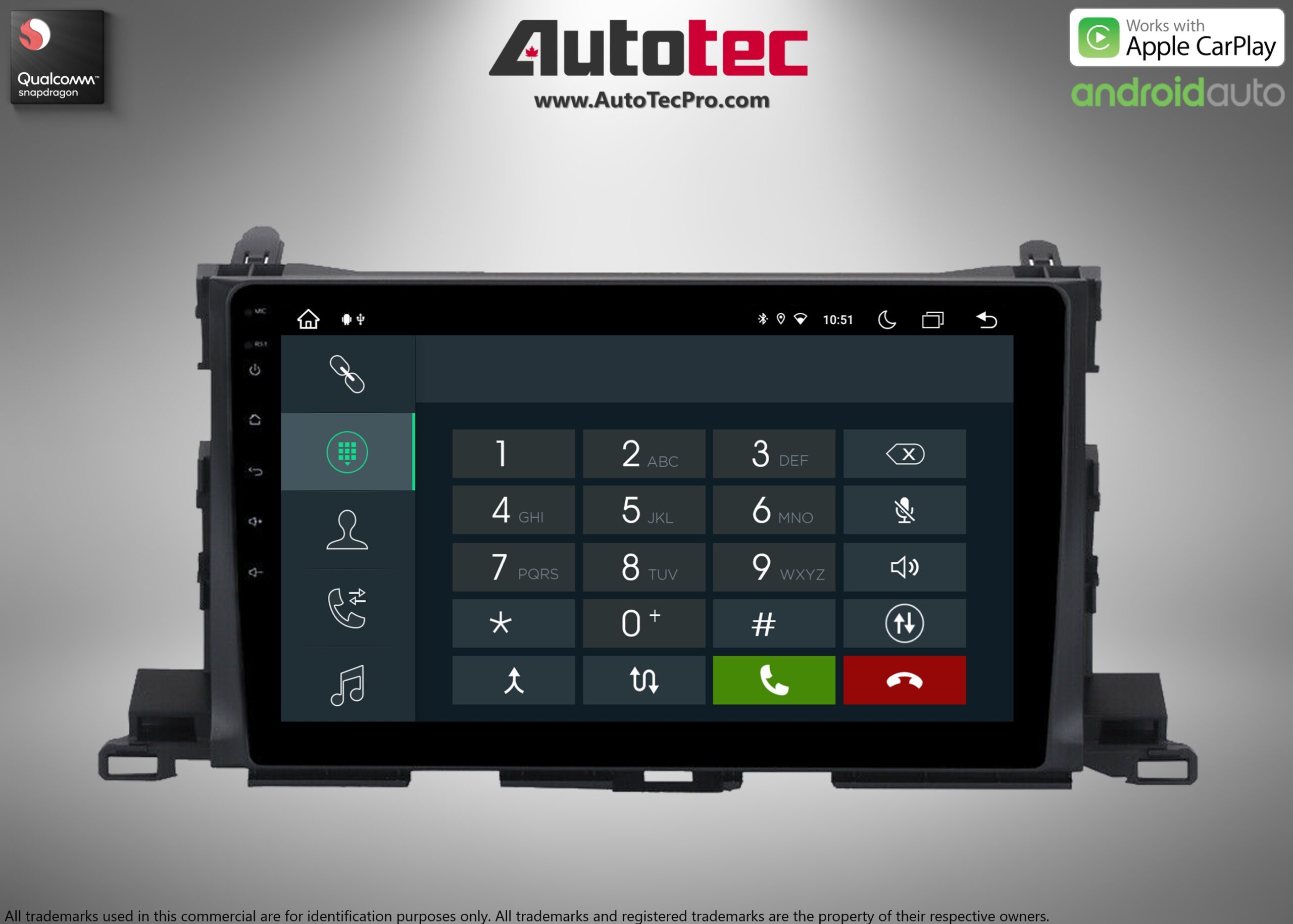 Toyota Highlander (2014 – 2019) 10.2″ HD Touch-Screen Android Navigation System | Android 13 | GPS | BT | WiFi | Camera | CarPlay