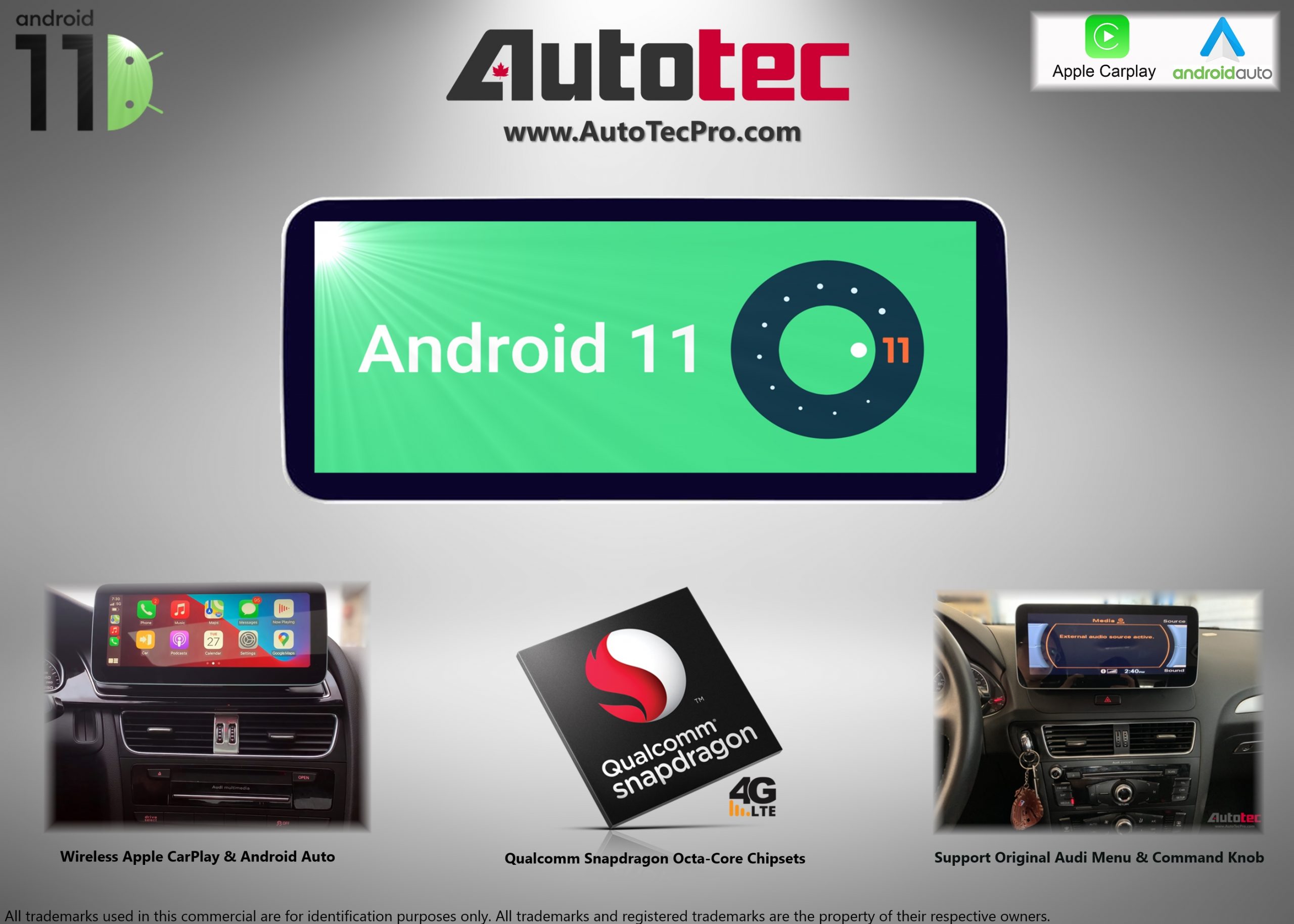 AUDI Q5 / SQ5 (2008 – 2017) OEM FIT 10.25″ / 12.3″ HD Touch-Screen Android  Navigation System, GPS, BT, Wifi, Camera
